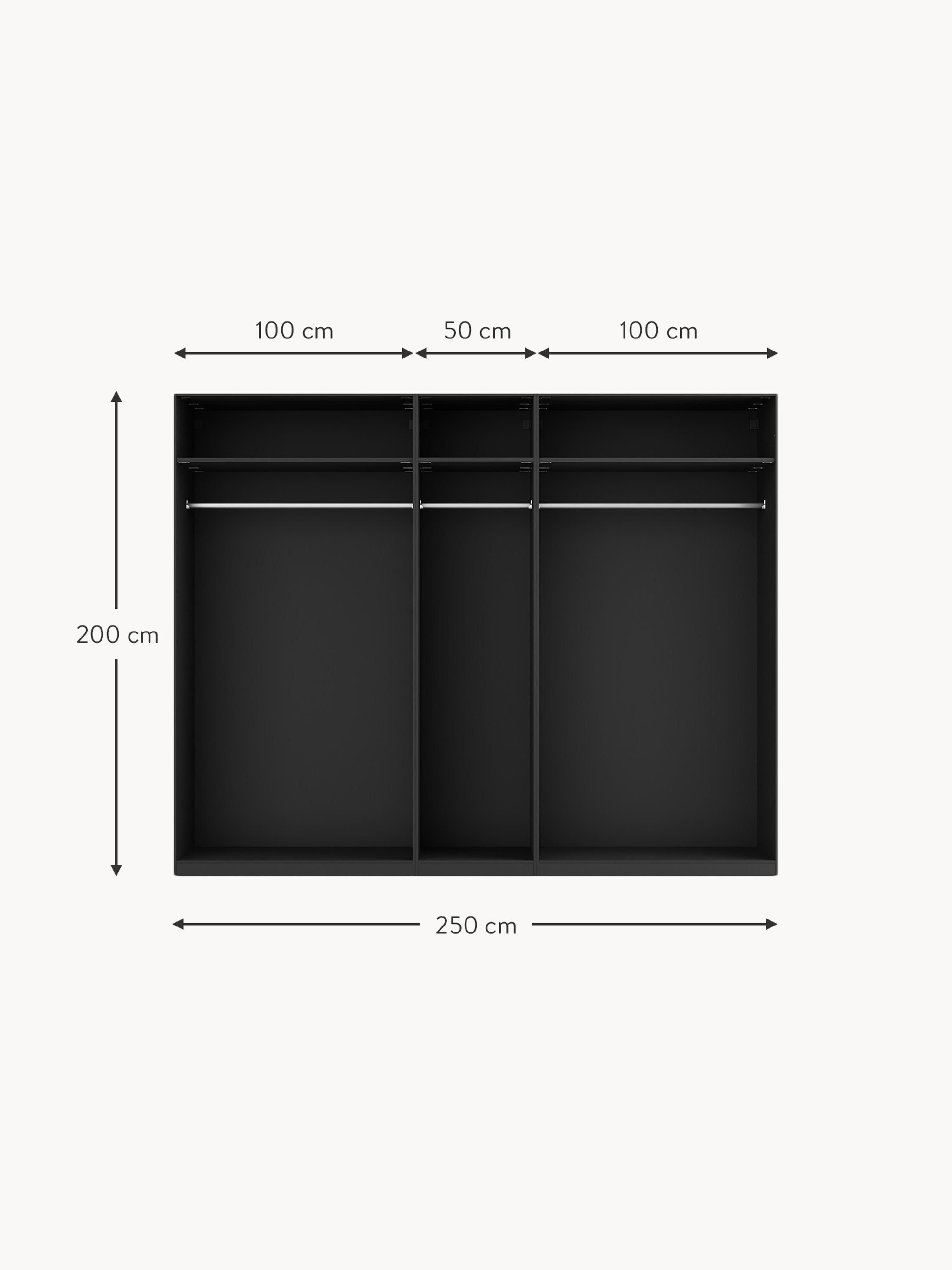 Leon Modular Hinged Door Wardrobe, 250 cm Wide, in various sizes