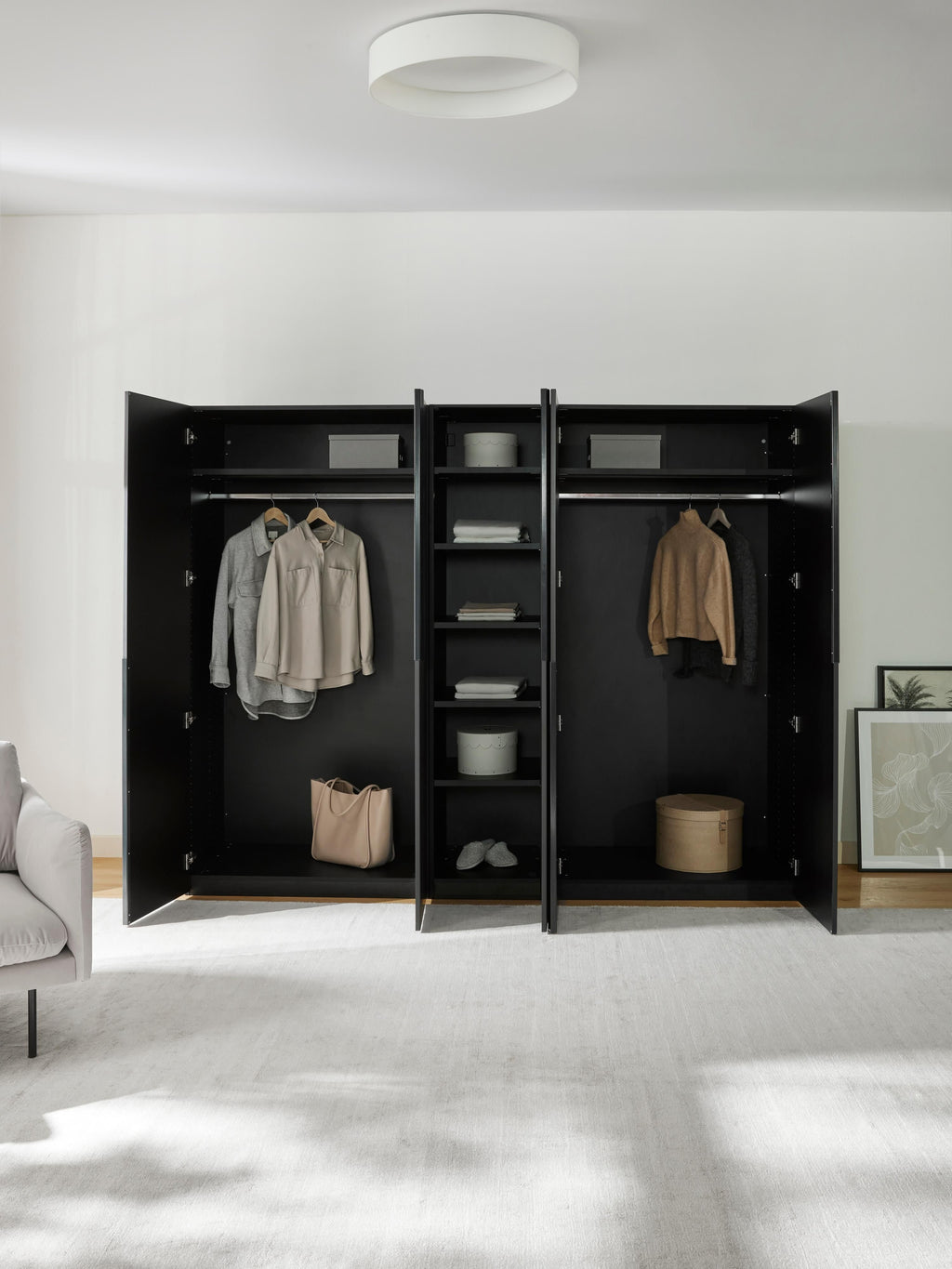 Leon Modular Hinged Door Wardrobe, 250 cm Wide, in various sizes