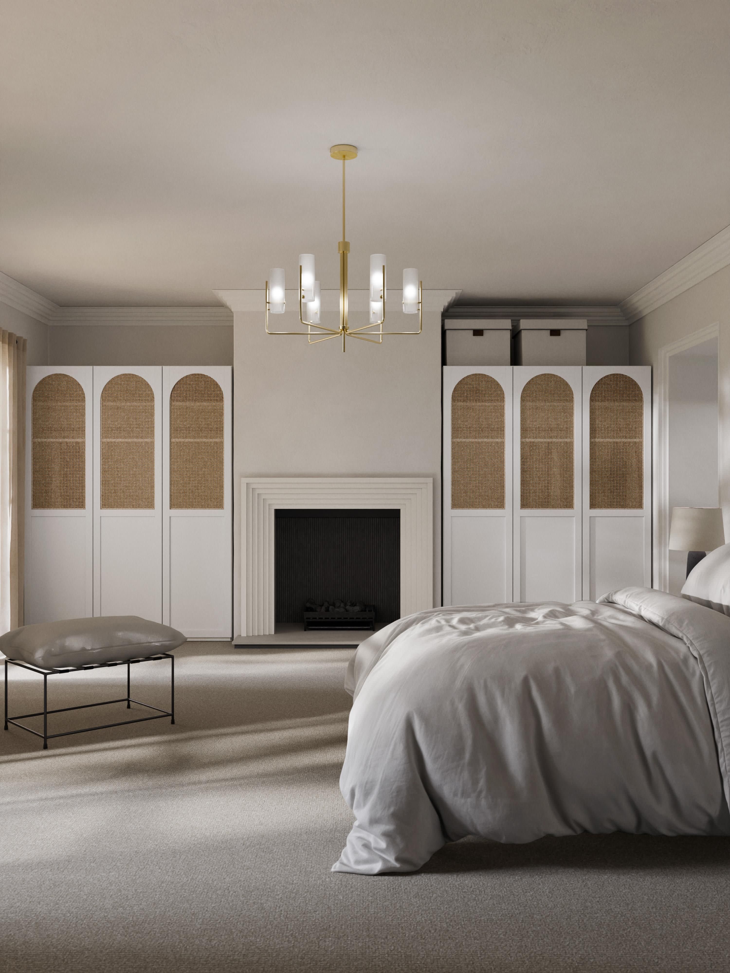 Modular Hinged Door Wardrobe Jeanne, 150 cm Wide, in various sizes