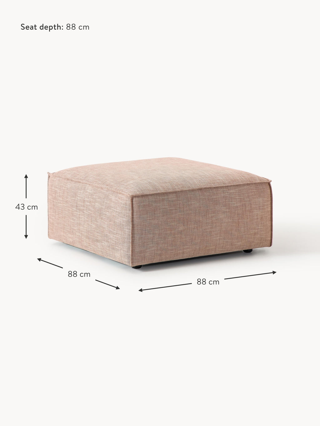 Lennon Linen Blend Ottoman