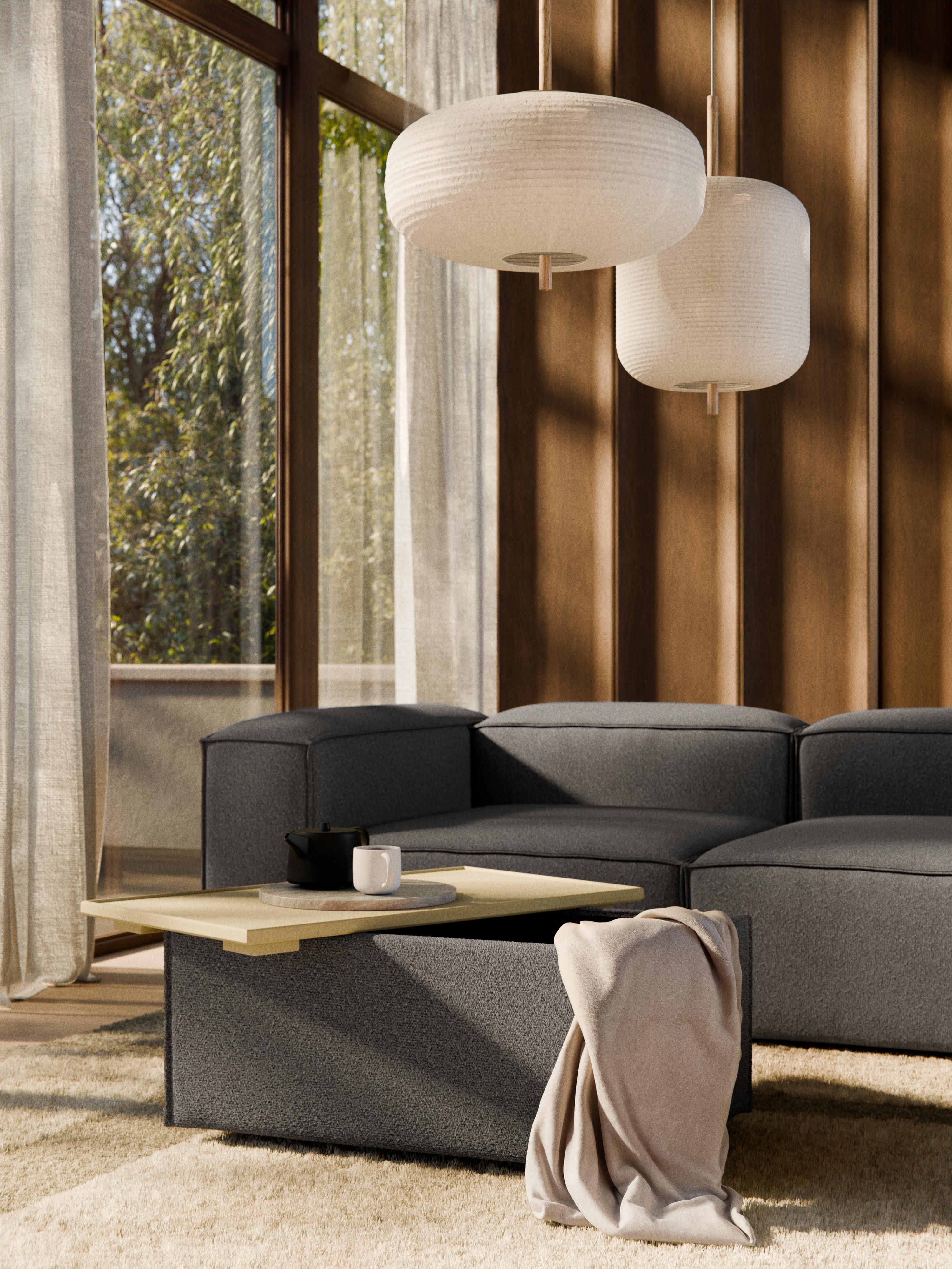 Lennon Bouclé Ottoman with Storage