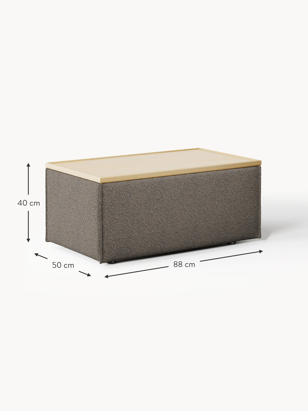 Lennon Bouclé Ottoman with Storage