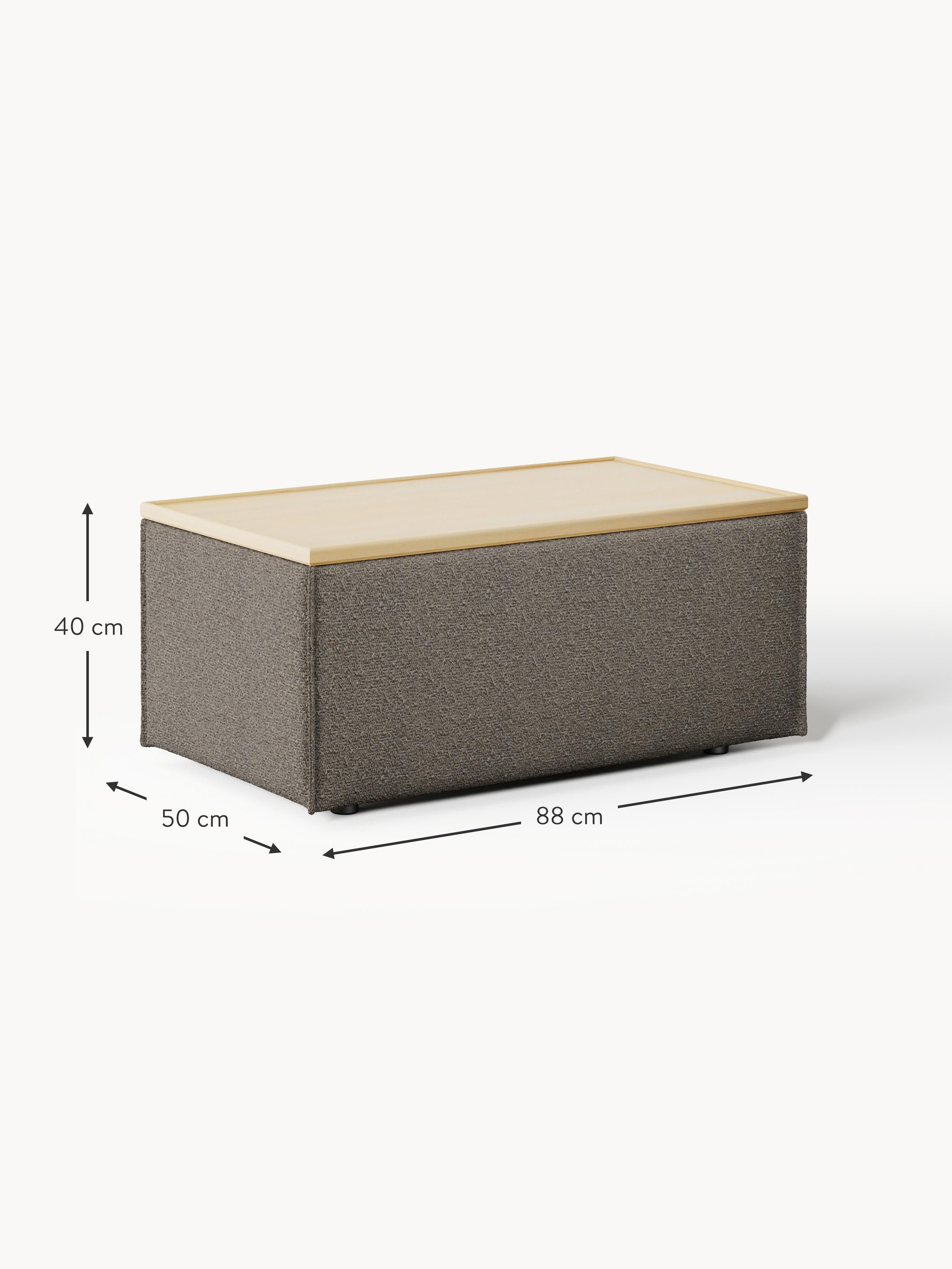 Lennon Bouclé Ottoman with Storage