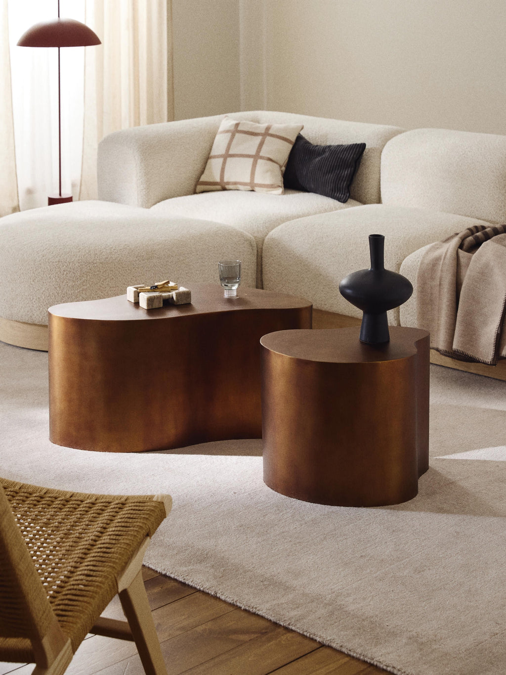 Dale Metal Side Tables in Organic Shape, Set of 2