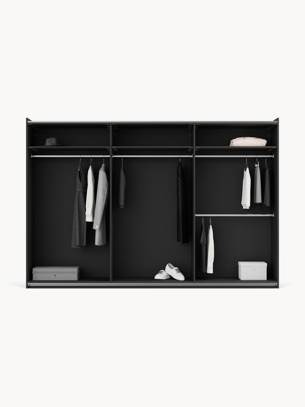 Simone Modular Sliding Door Wardrobe, 300 cm Wide, in various sizes