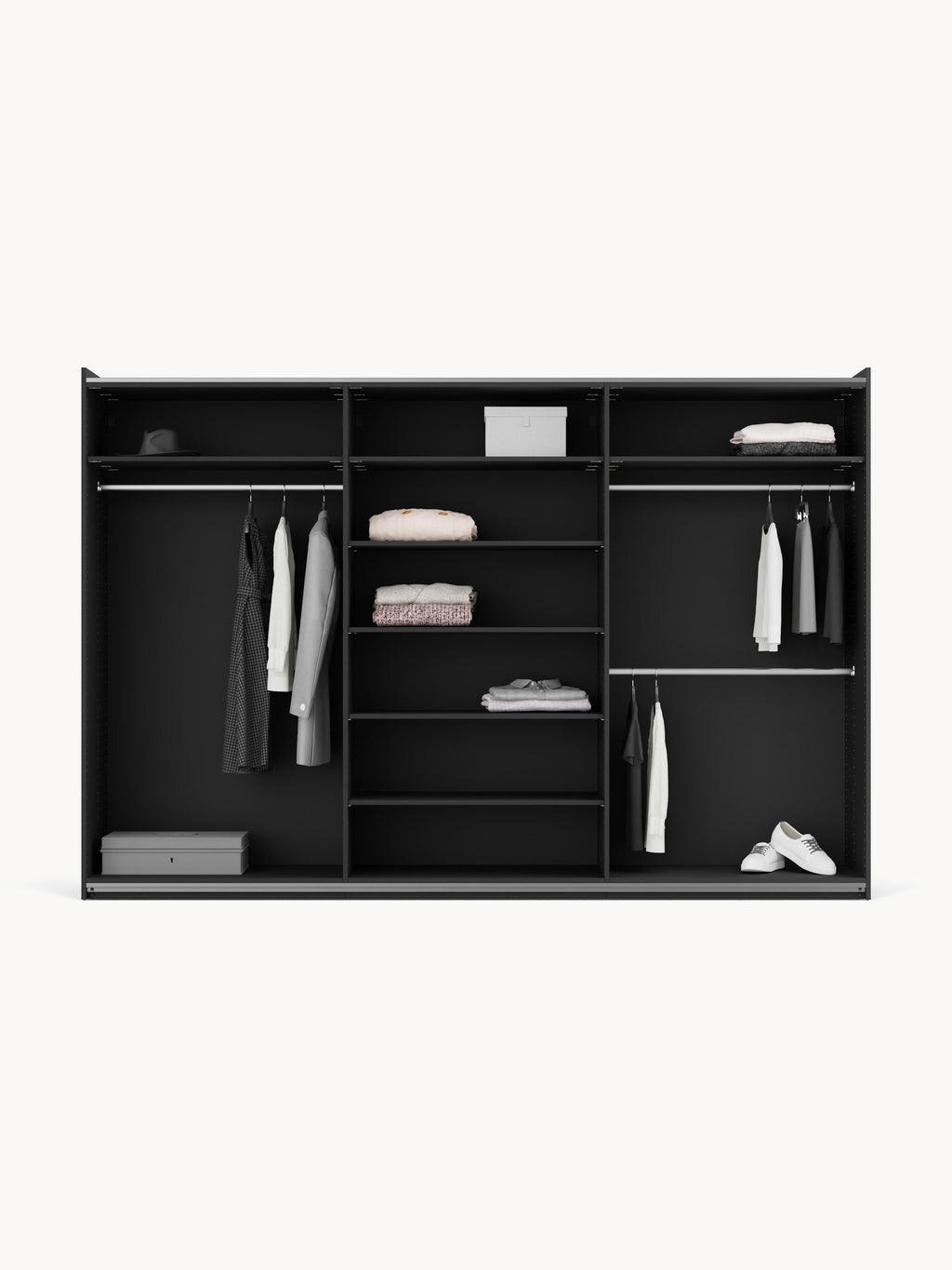 Simone Modular Sliding Door Wardrobe, 300 cm Wide, in various sizes