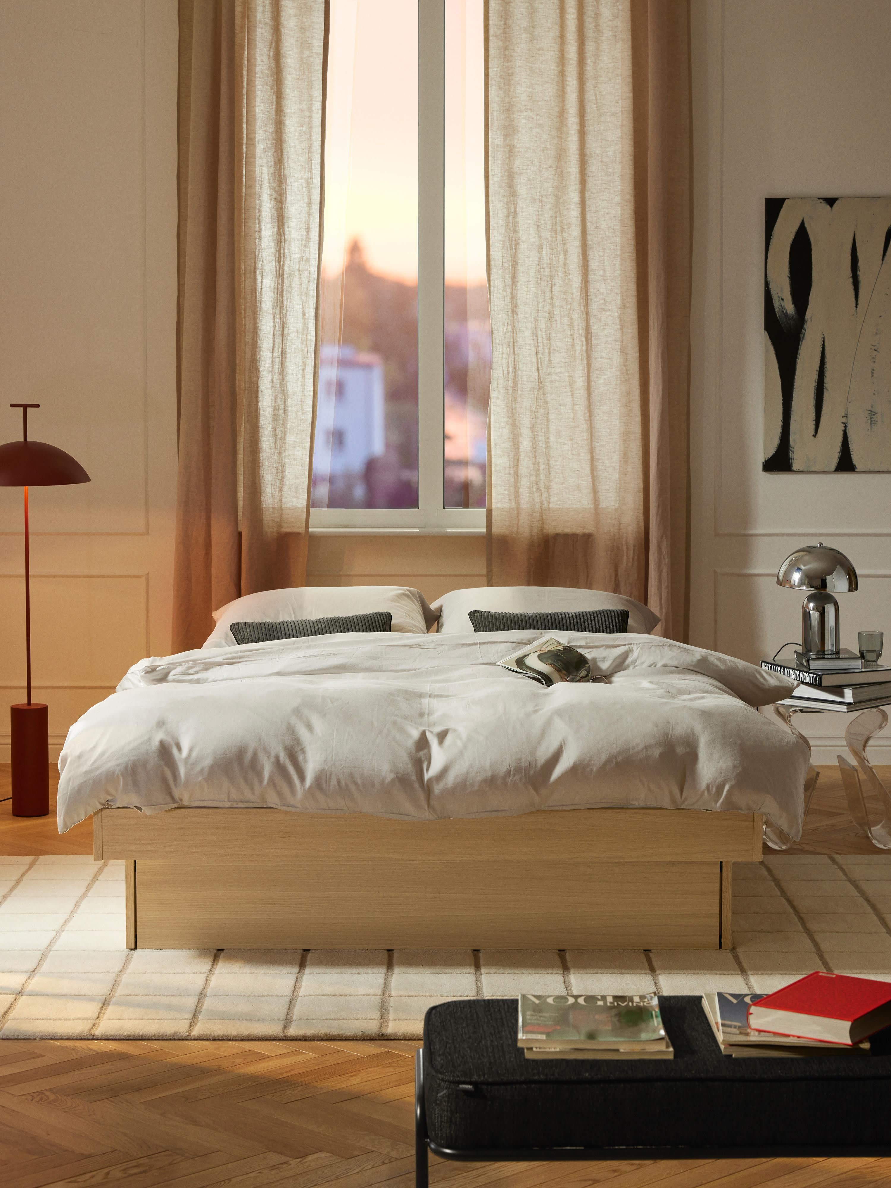 Sato Wooden Bed with Drawers