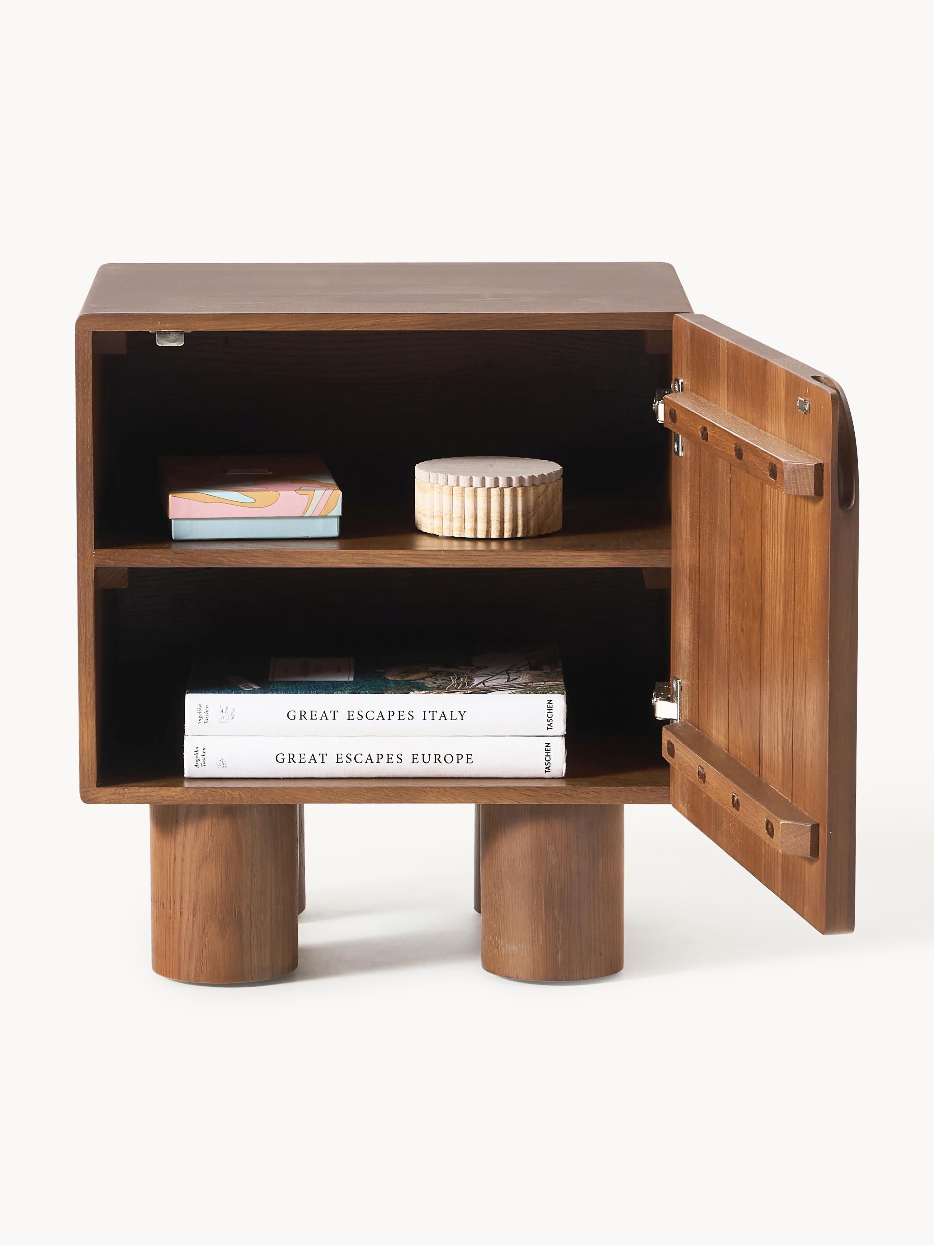 Cadi Oak Wood Bedside Table