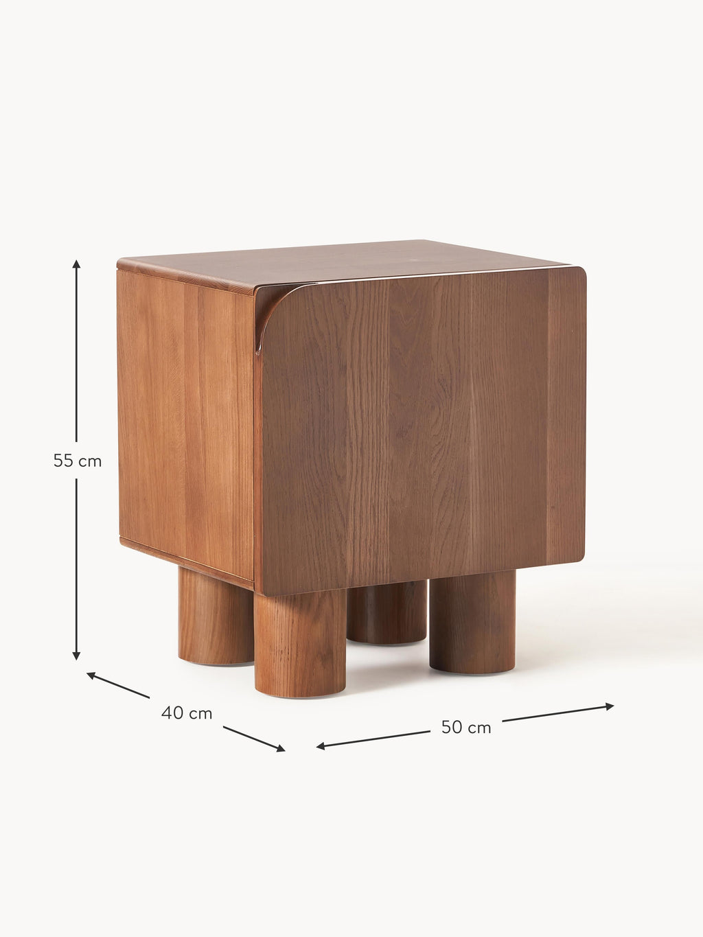 Cadi Oak Wood Bedside Table