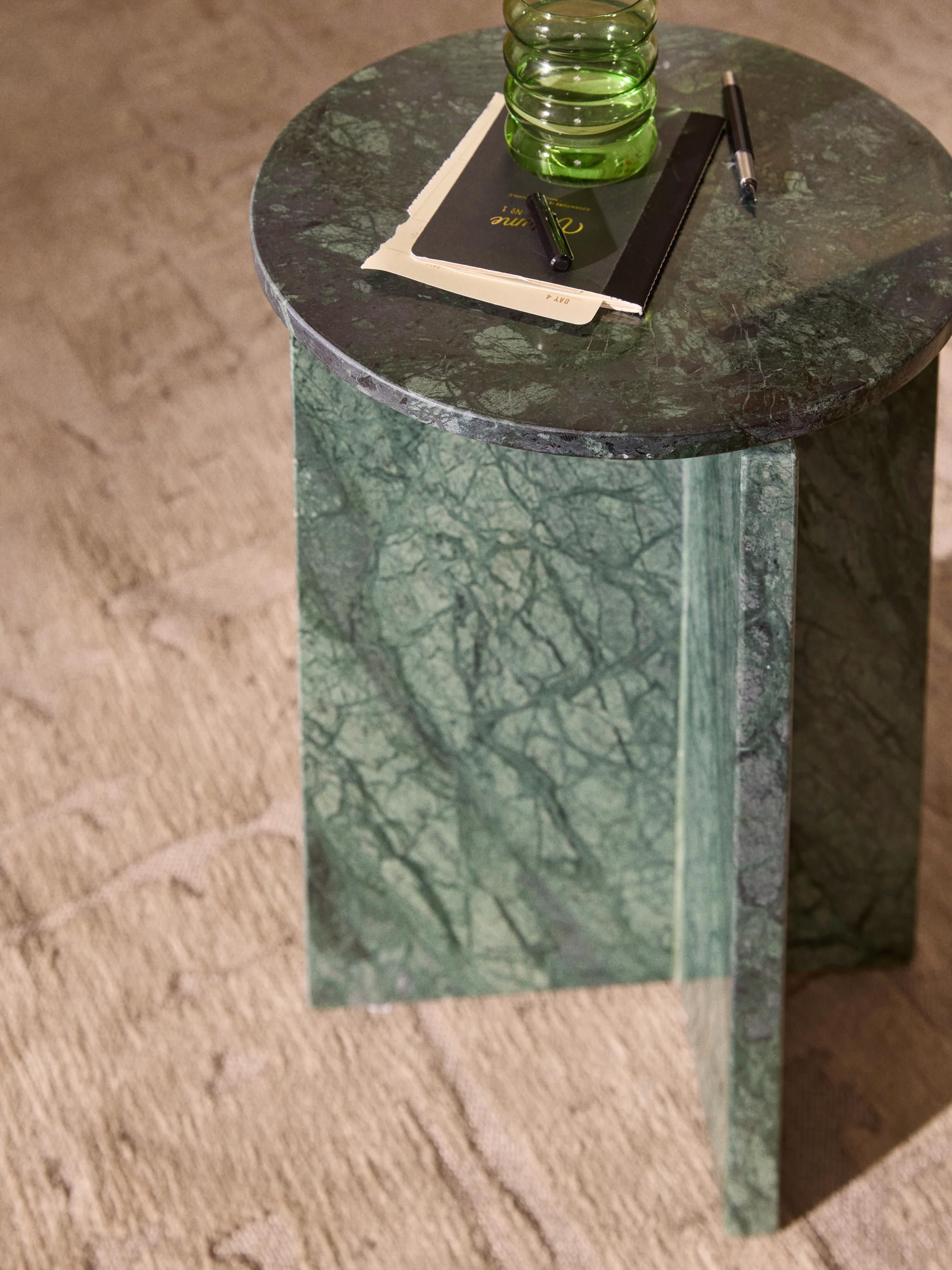 Marisa Round Marble Side Table
