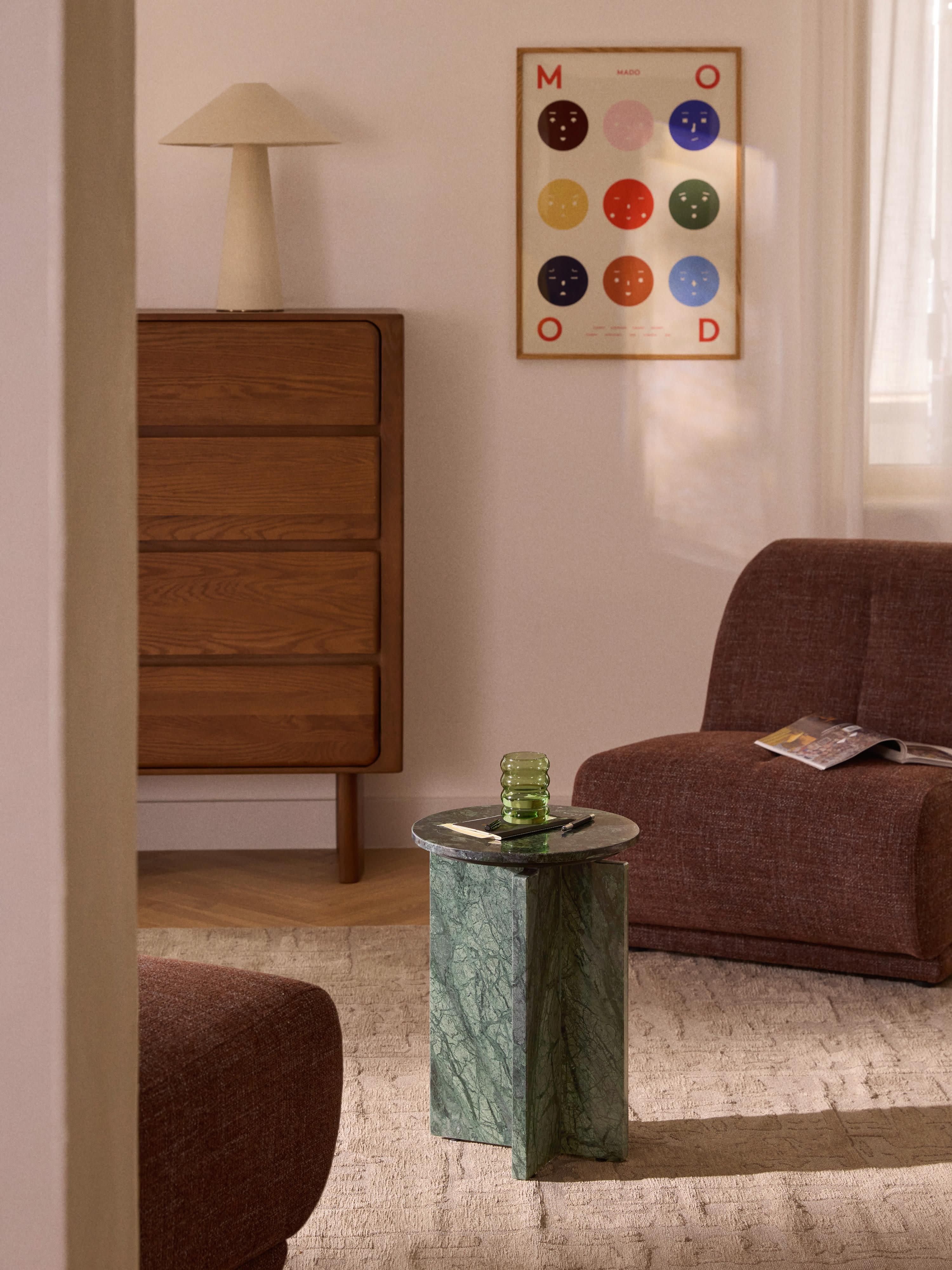 Marisa Round Marble Side Table