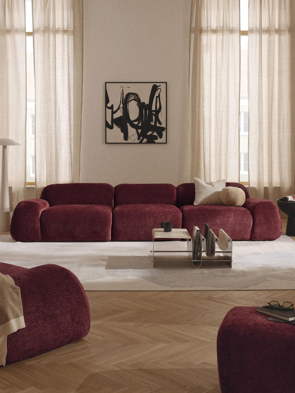 Wolke Modular Teddy Bouclé Sofa (4-seater)