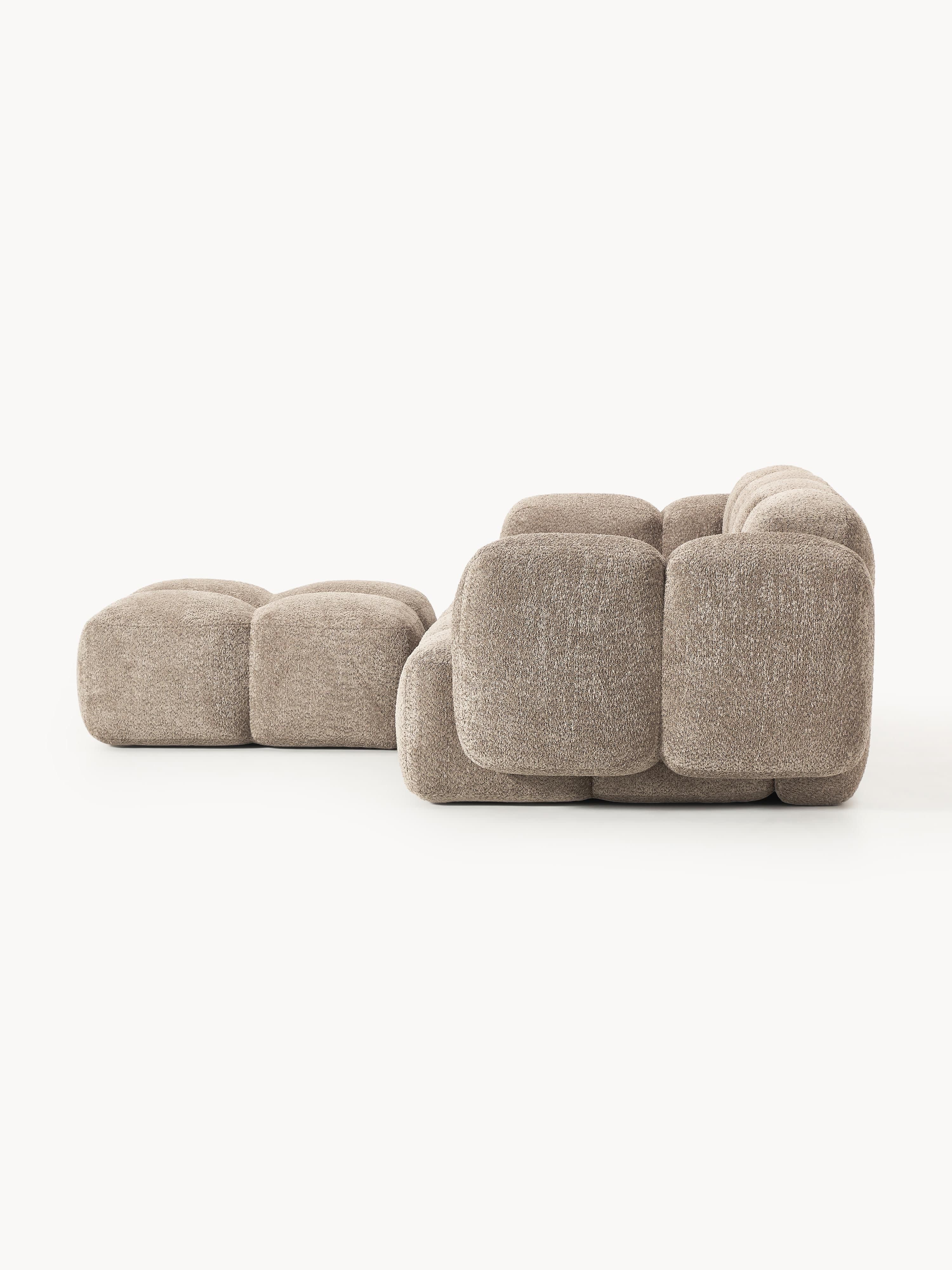 Tayla Modular Teddy-Bouclé Sofa (3-seater) with Ottoman (left/right)