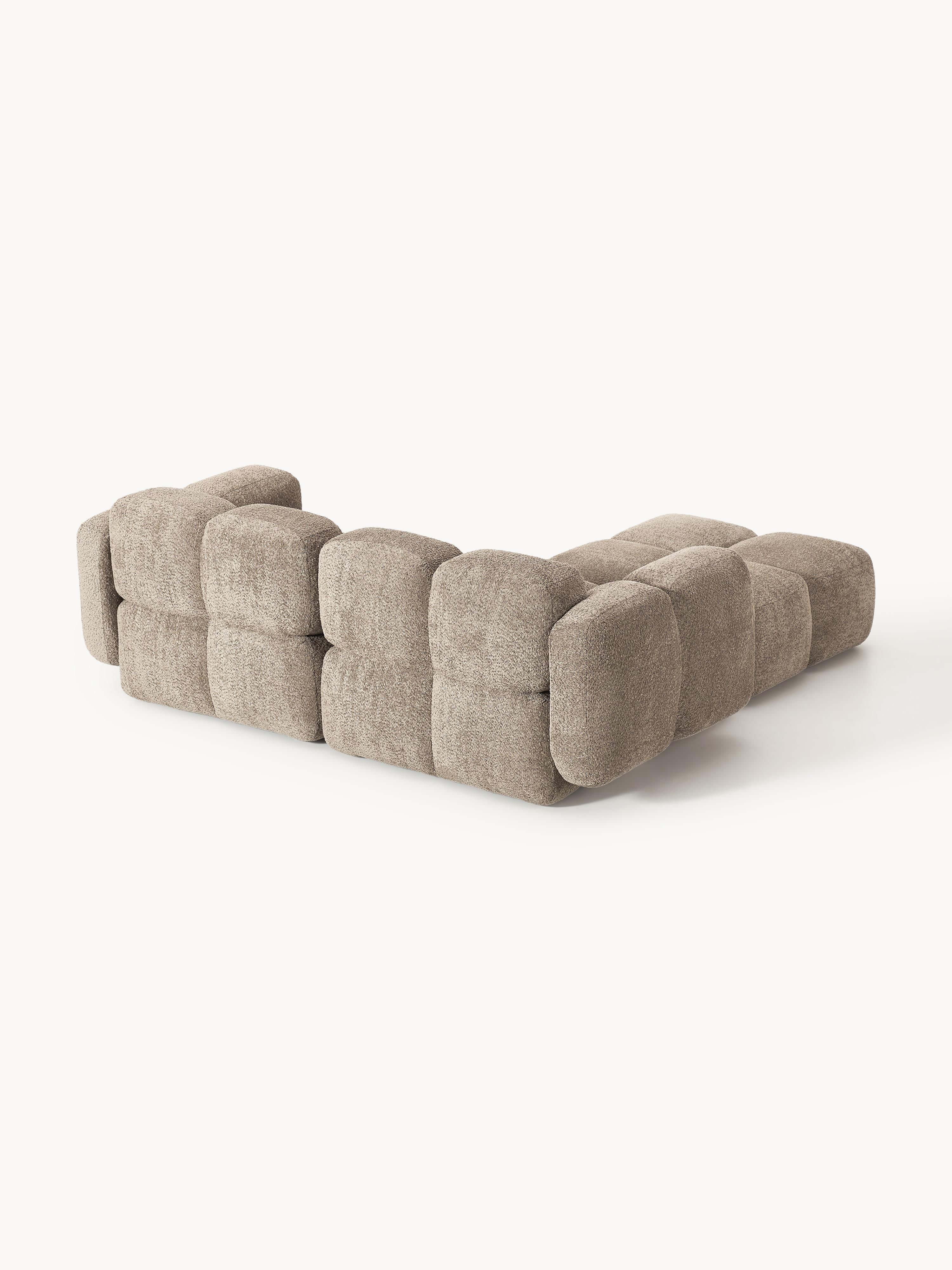 Tayla Modular Teddy-Bouclé Sofa (3-seater) with Ottoman (left/right)
