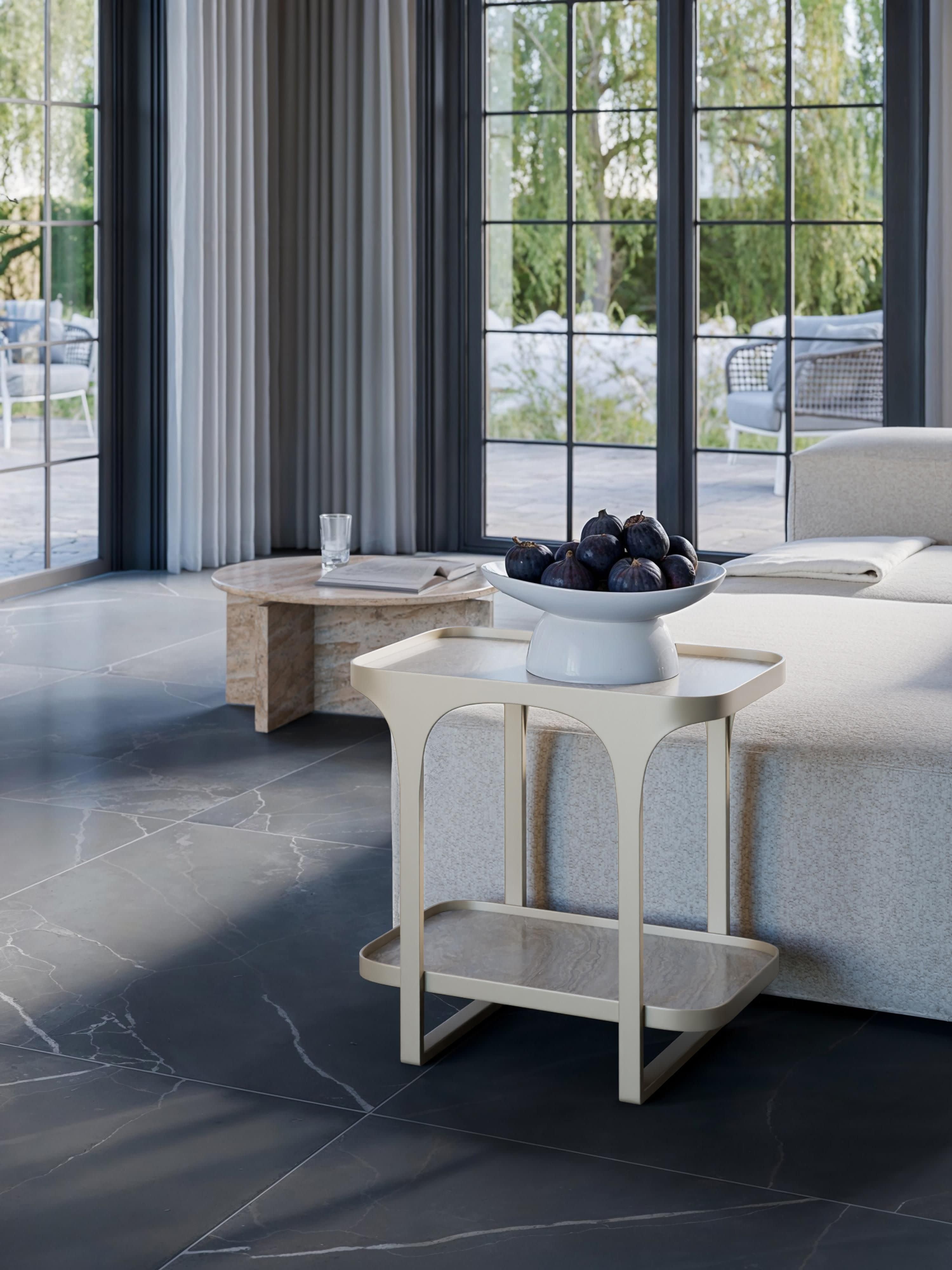 Bella Travertine Effect Side Table