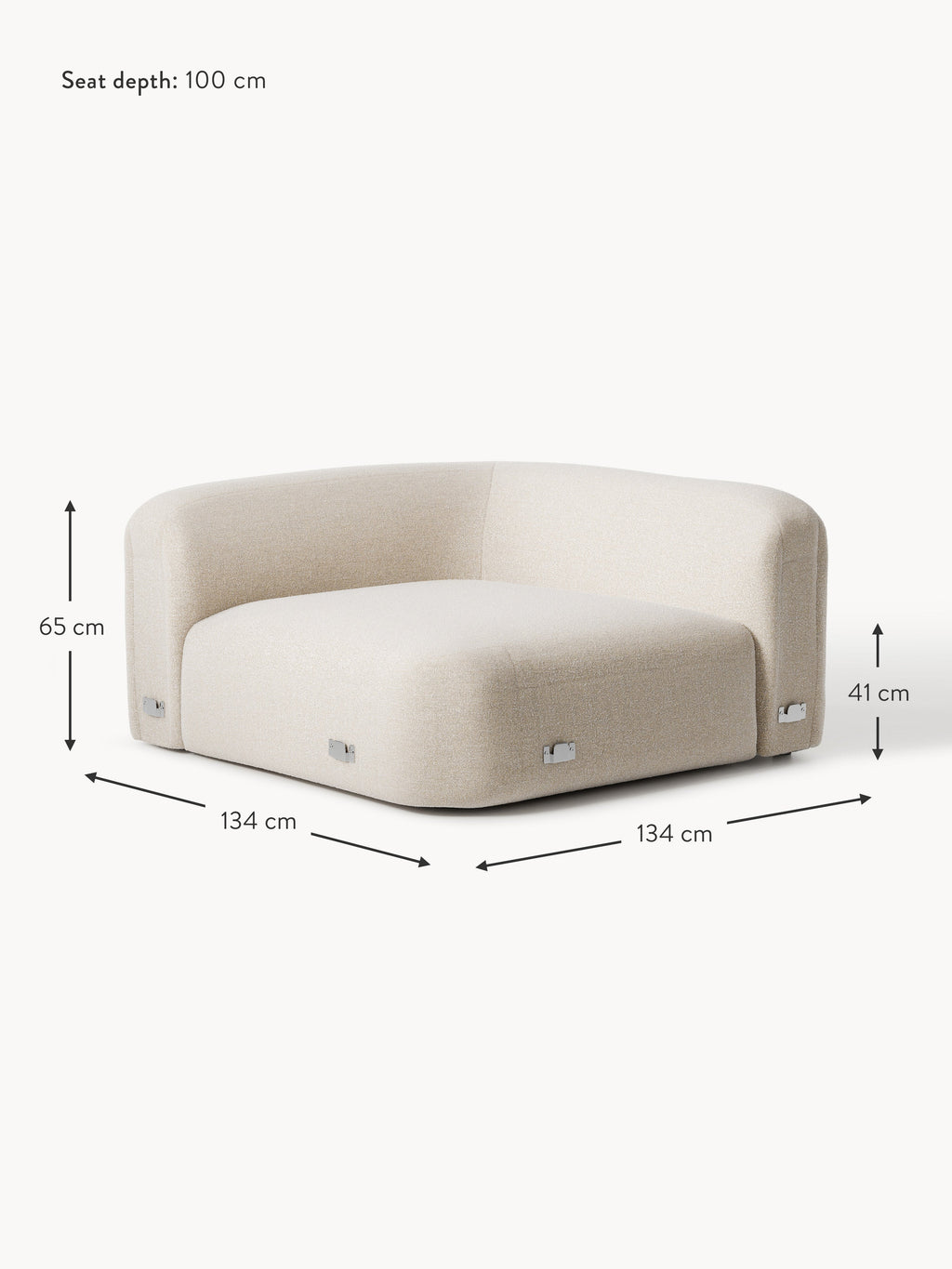 Wolke Round Bouclé Corner Module