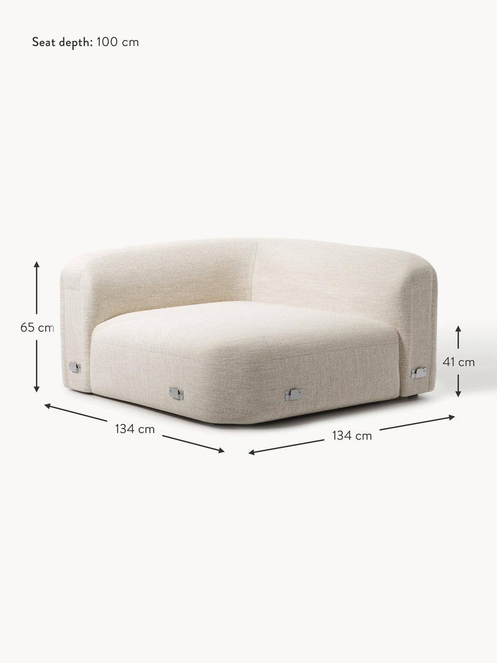 Wolke Round Bouclé Corner Module