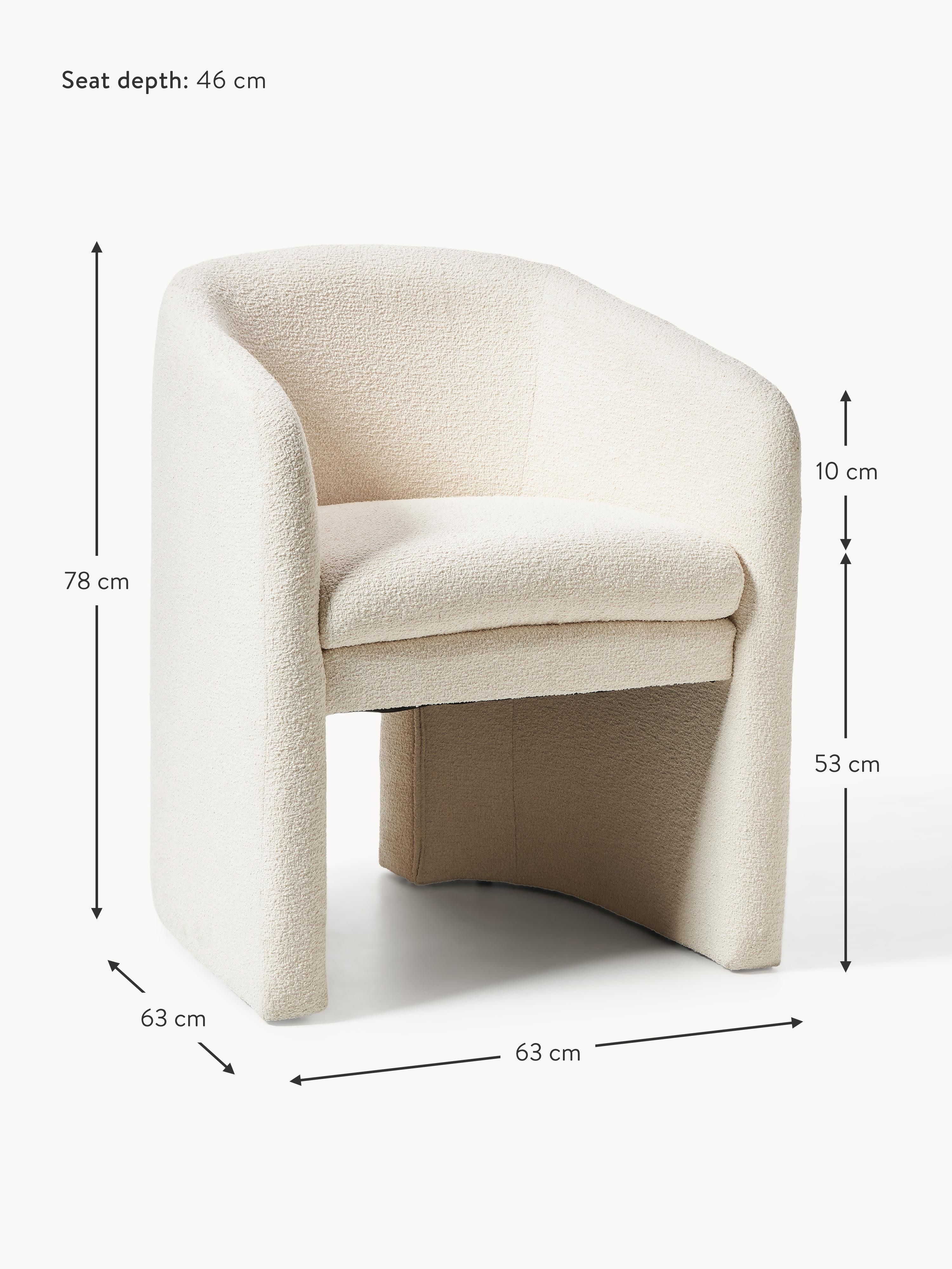 Mairo Bouclé Dining Chair with Armrests