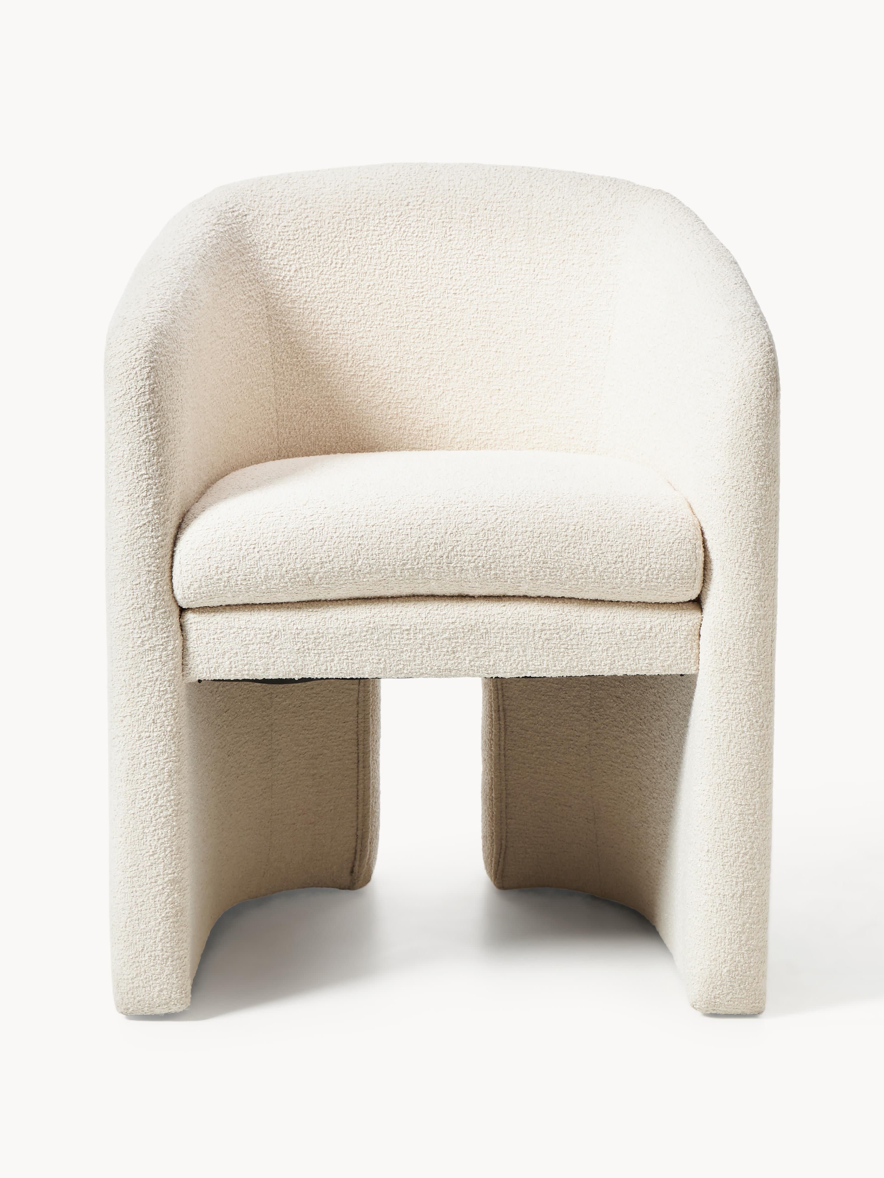 Mairo Bouclé Dining Chair with Armrests