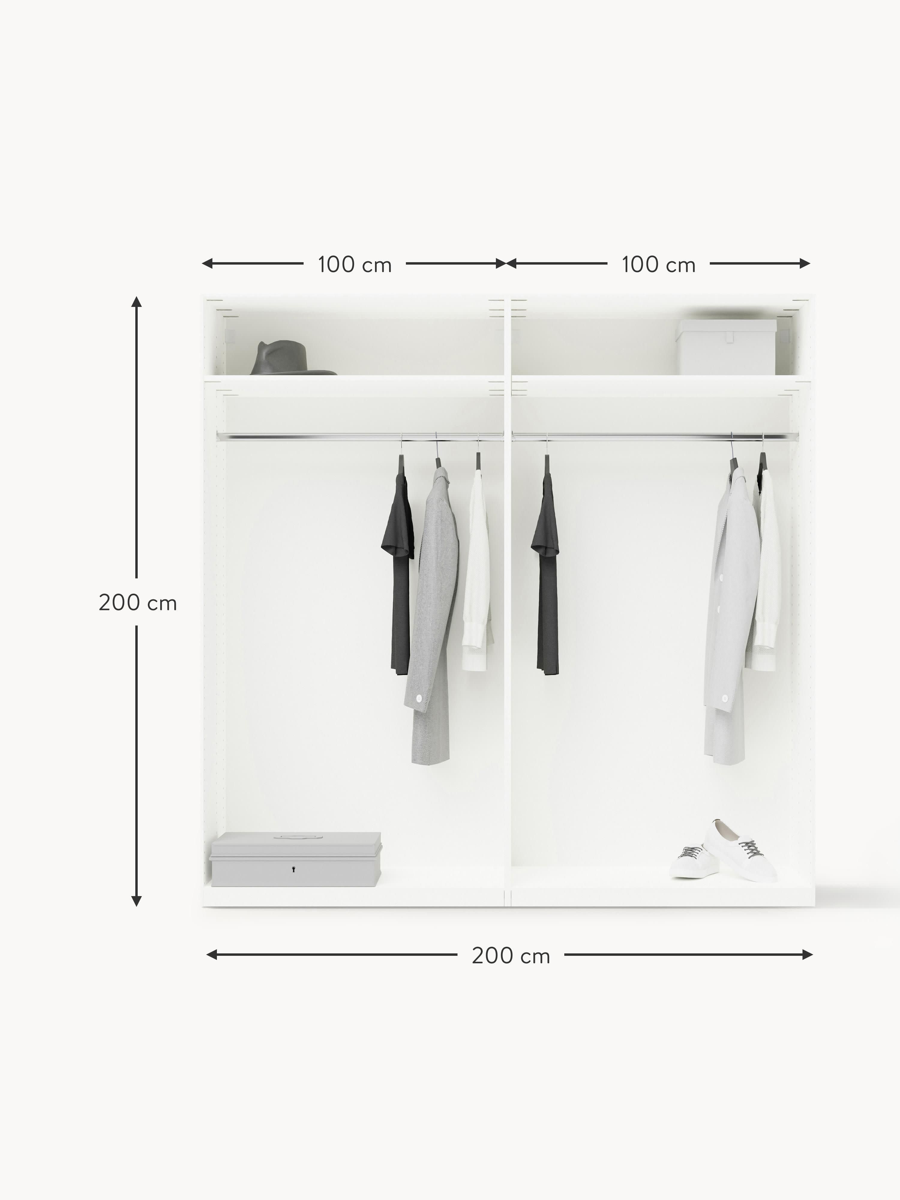 Denise Modular Hinged Door Wardrobe, 200 cm Wide, in various sizes