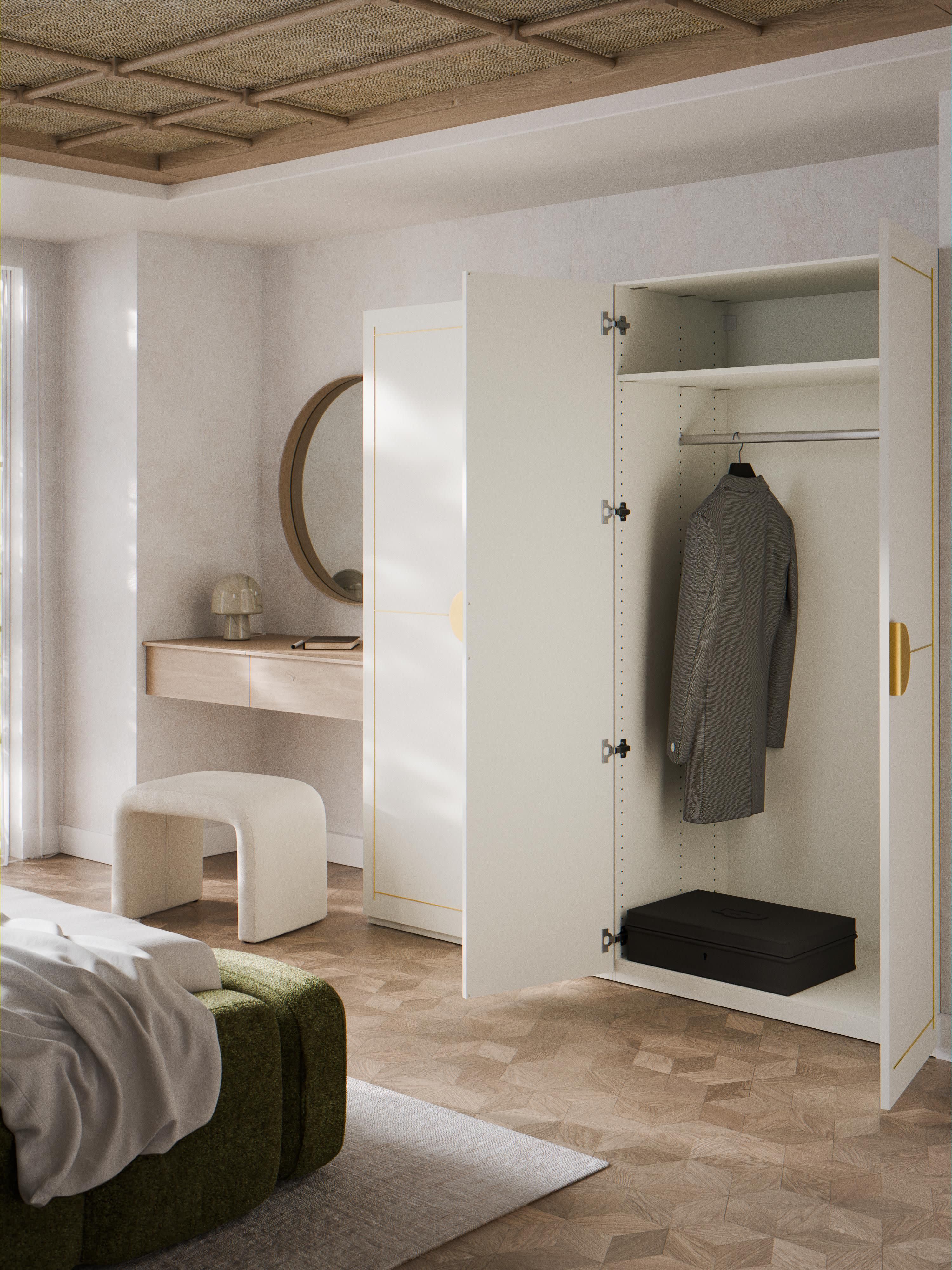 Denise Modular Hinged Door Wardrobe, 200 cm Wide, in various sizes