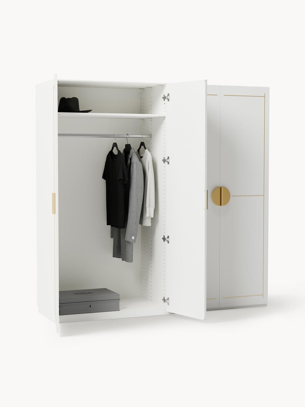 Denise Modular Hinged Door Wardrobe, 200 cm Wide, in various sizes