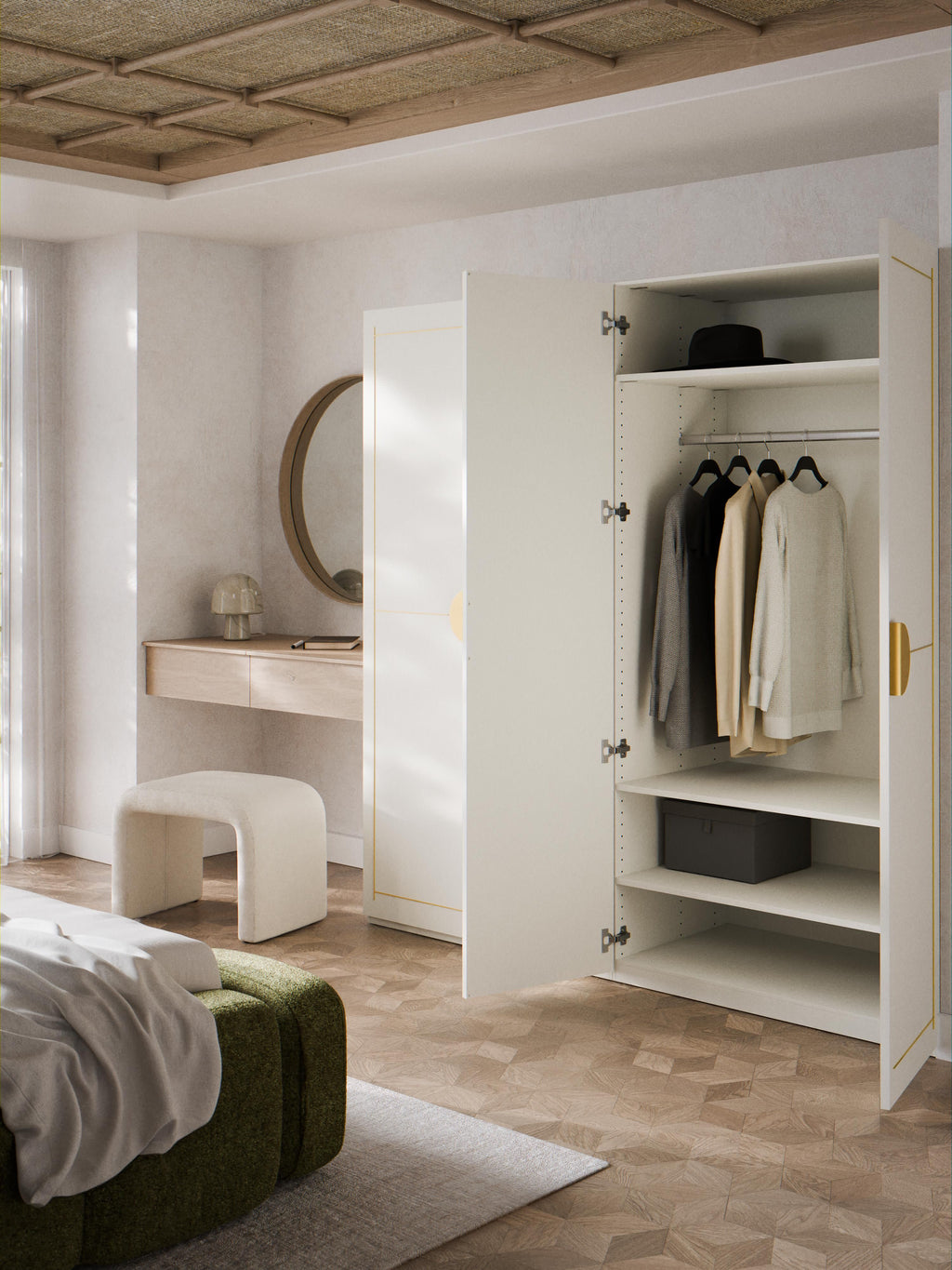 Denise Modular Hinged Door Wardrobe, 200 cm Wide, in various sizes