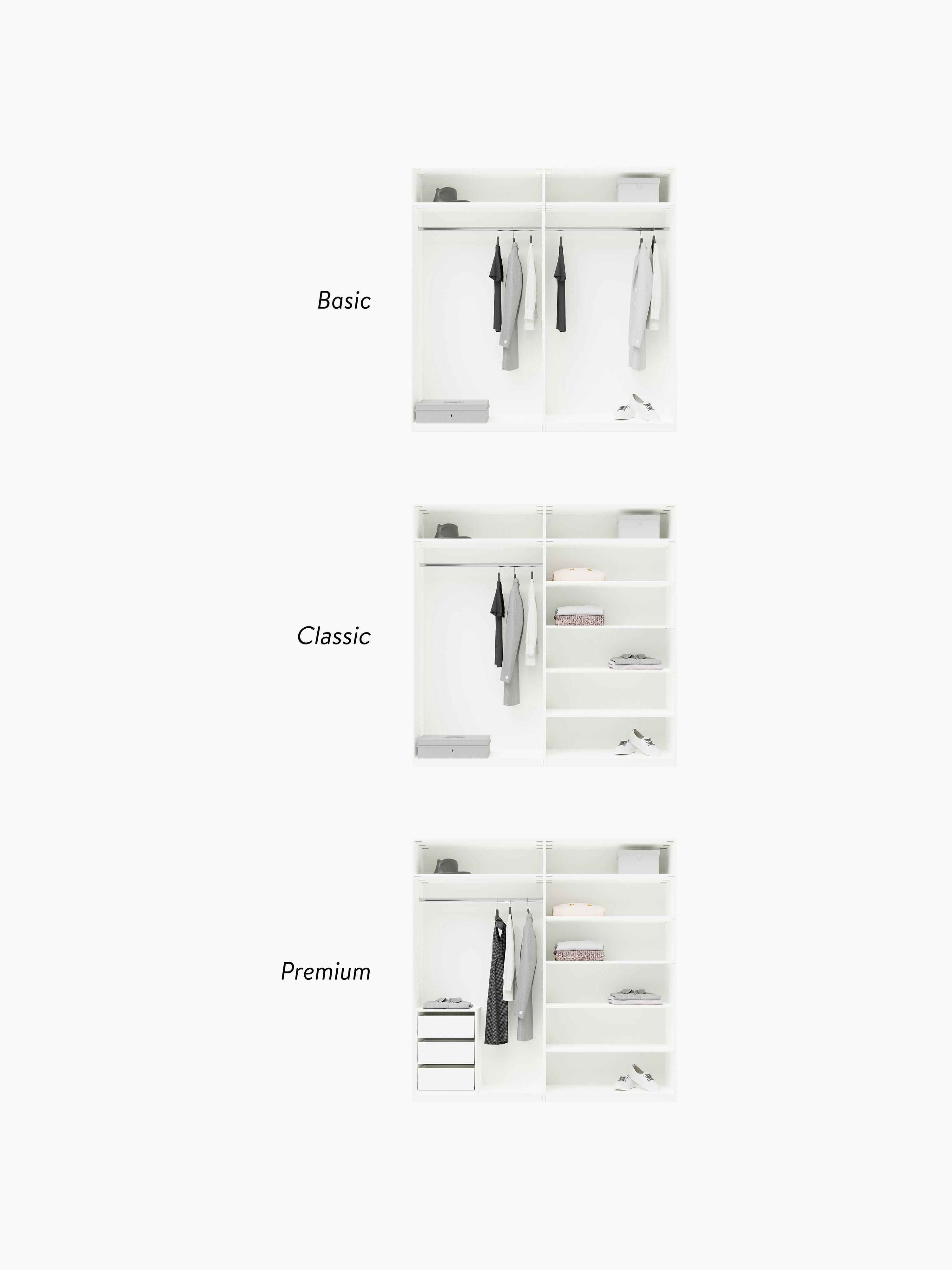 Denise Modular Hinged Door Wardrobe, 200 cm Wide, in various sizes