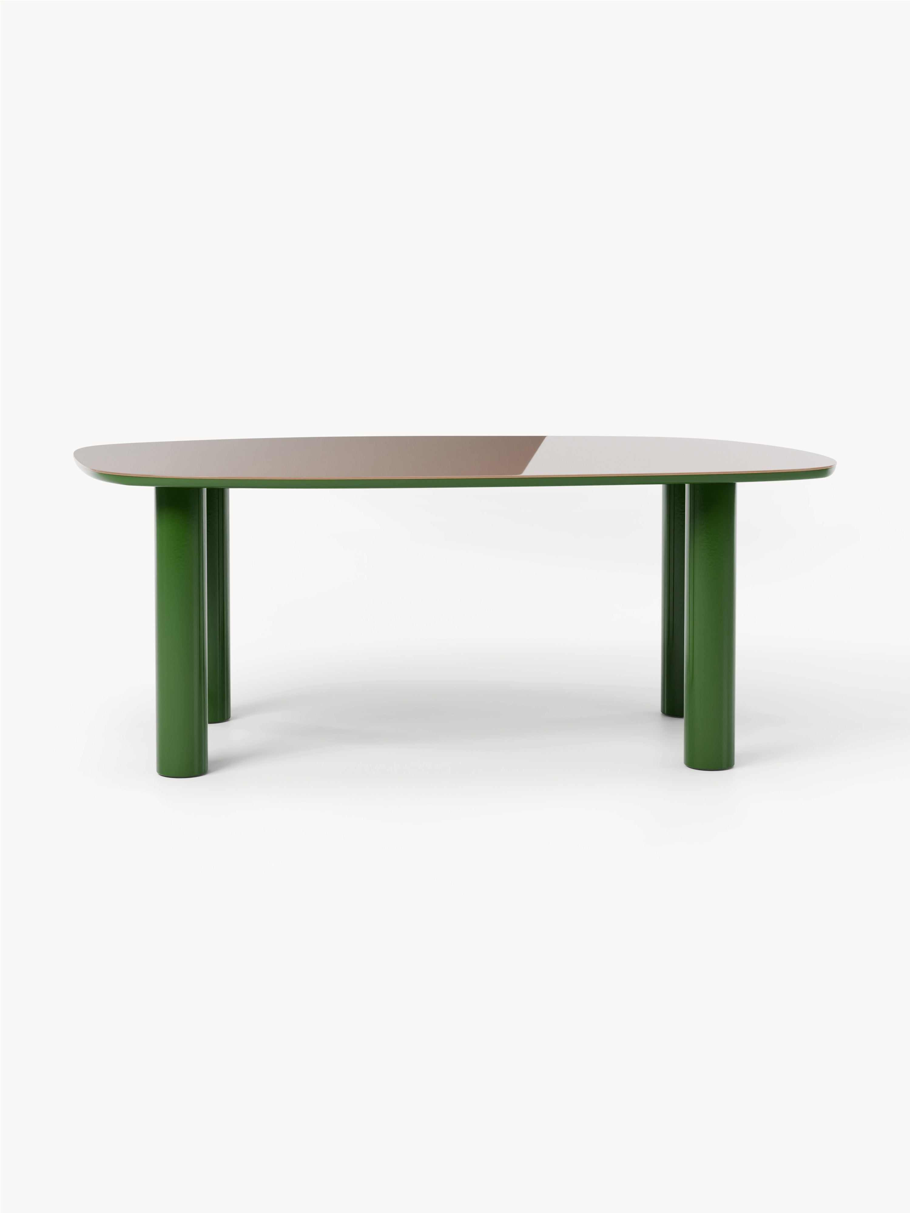 Beni Organic Dining Table with Glass Top, 200 x 110 cm