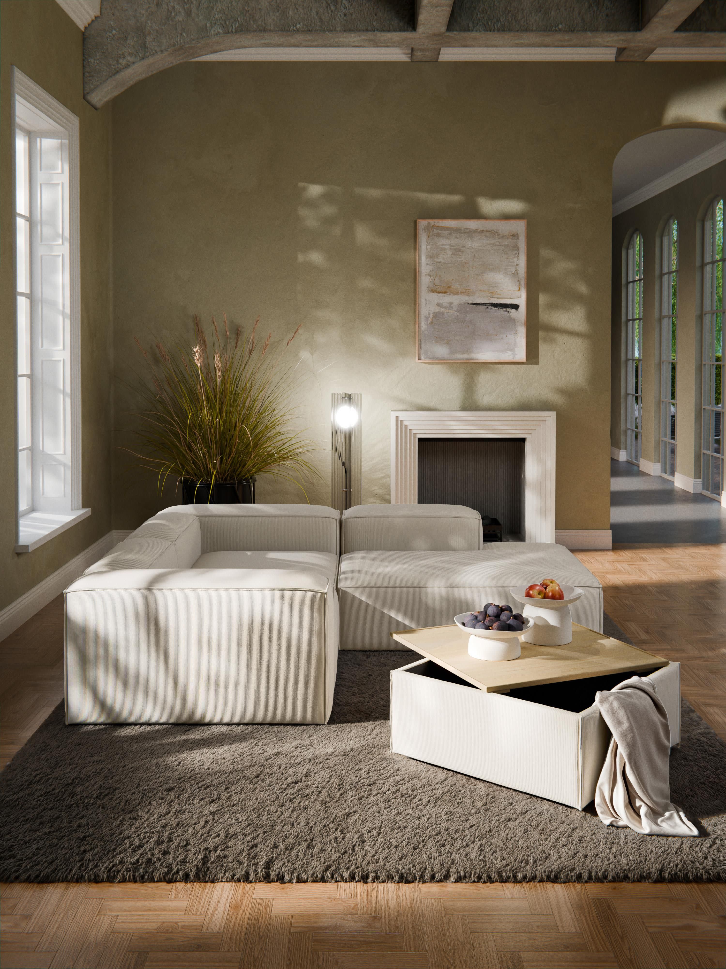 Lennon Corduroy Ottoman with Storage