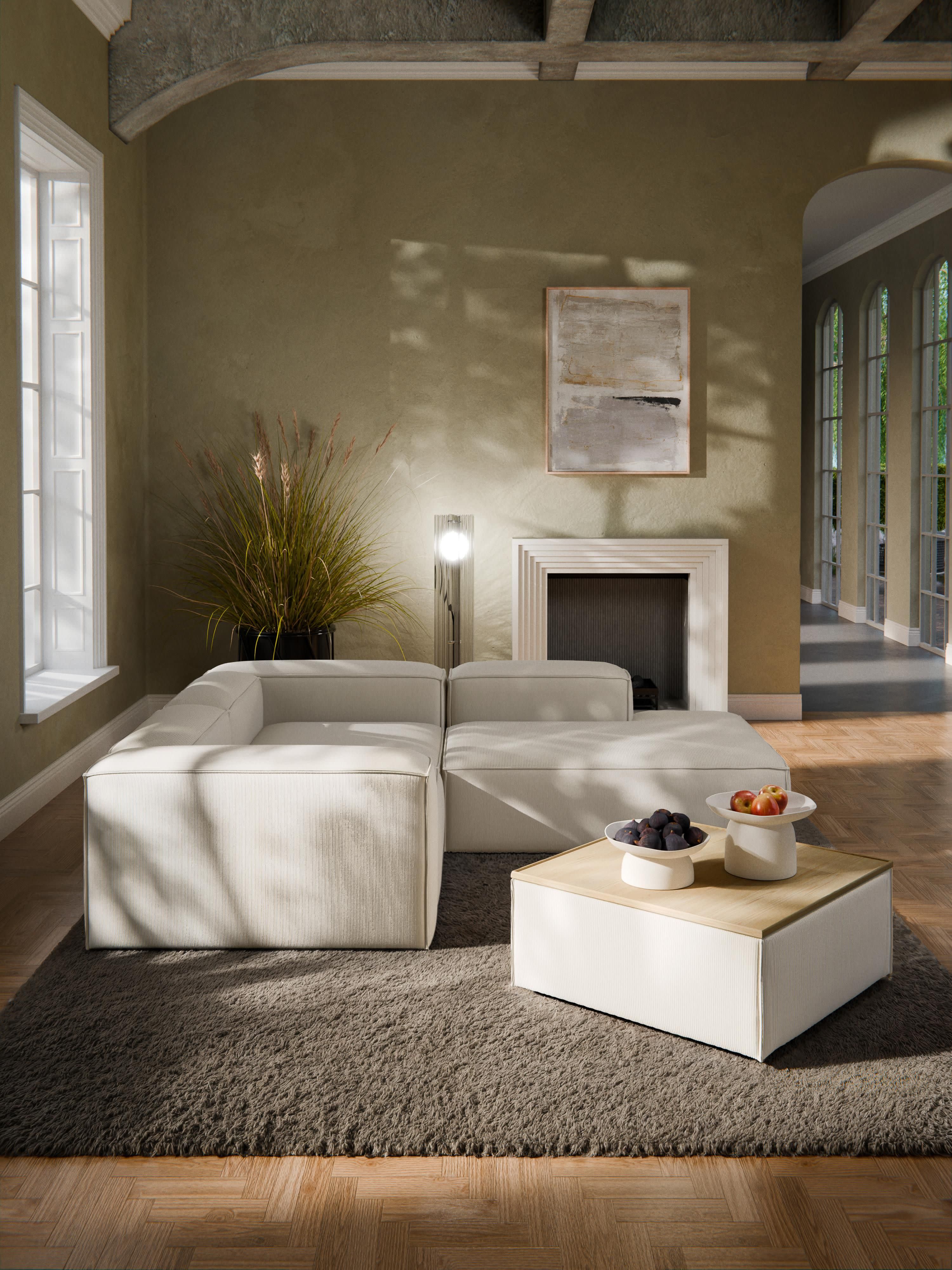 Lennon Corduroy Ottoman with Storage