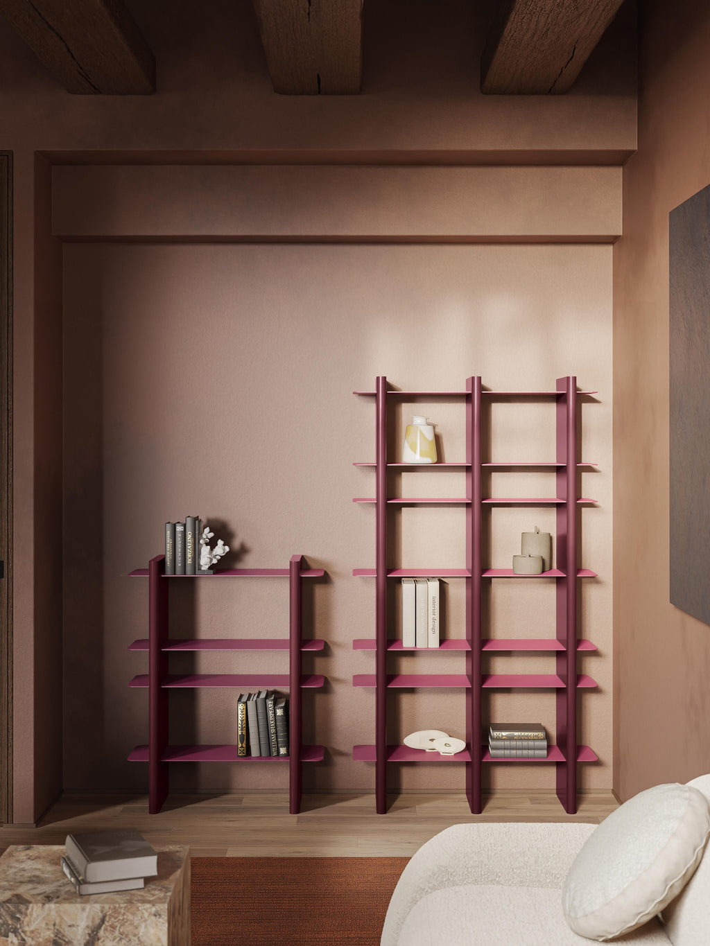 Rami Tall Shelving Unit with Metal Elements