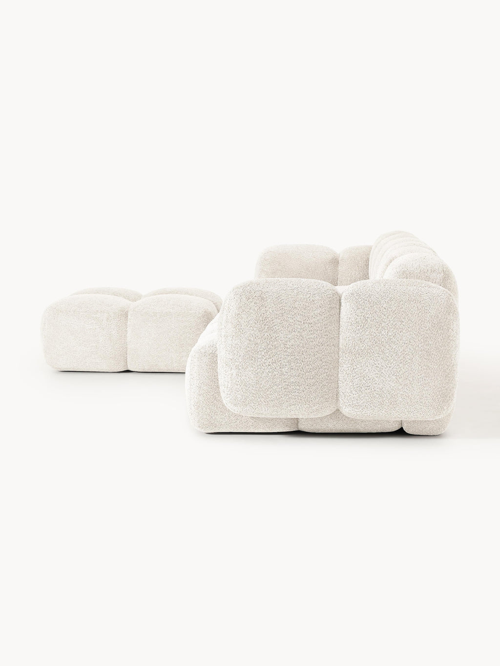 Tayla Modular Teddy-Bouclé Sofa (4-seater) with Ottoman (left/right)
