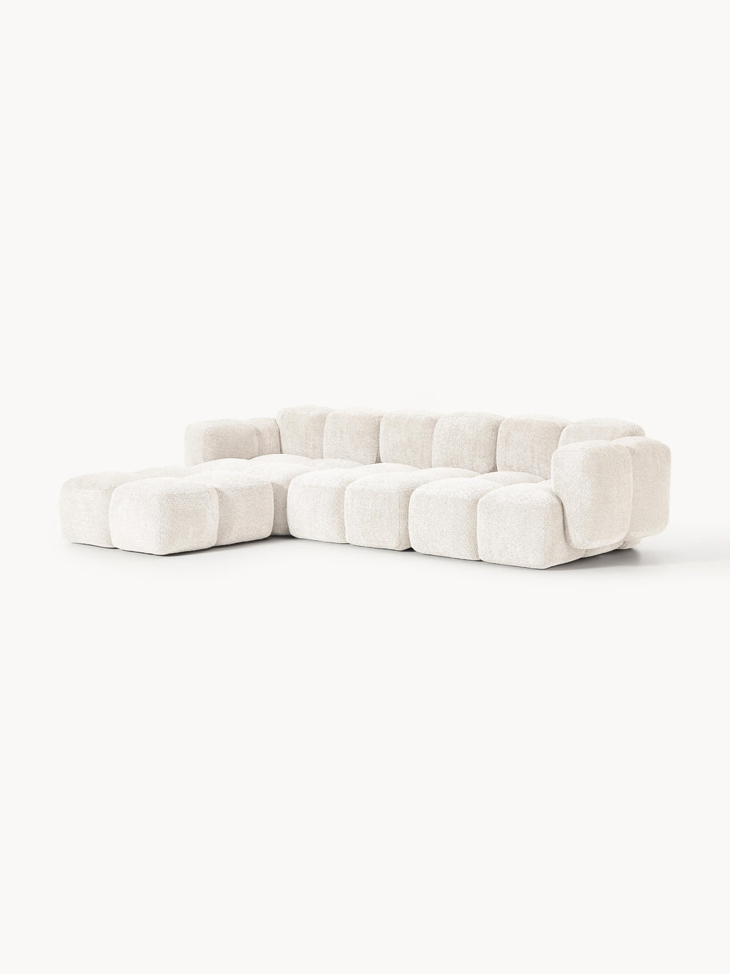 Tayla Modular Teddy-Bouclé Sofa (4-seater) with Ottoman (left/right)