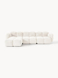 Gallery image 1 - Modular Teddy-Bouclé Sofa Tayla (4-seater) with Ottoman (left/right)