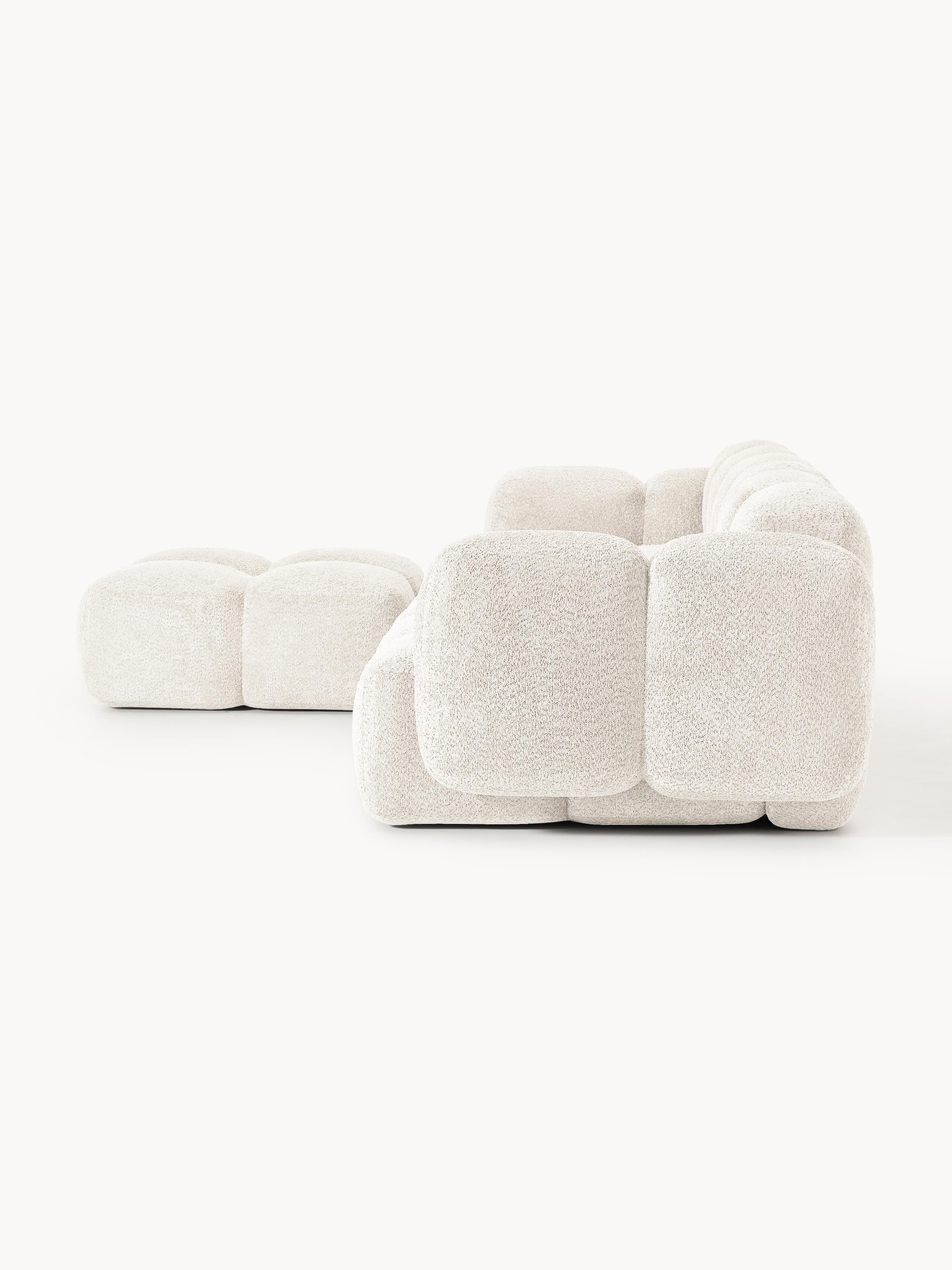 Tayla Modular Teddy-Bouclé Sofa (4-seater) with Ottoman (left/right)