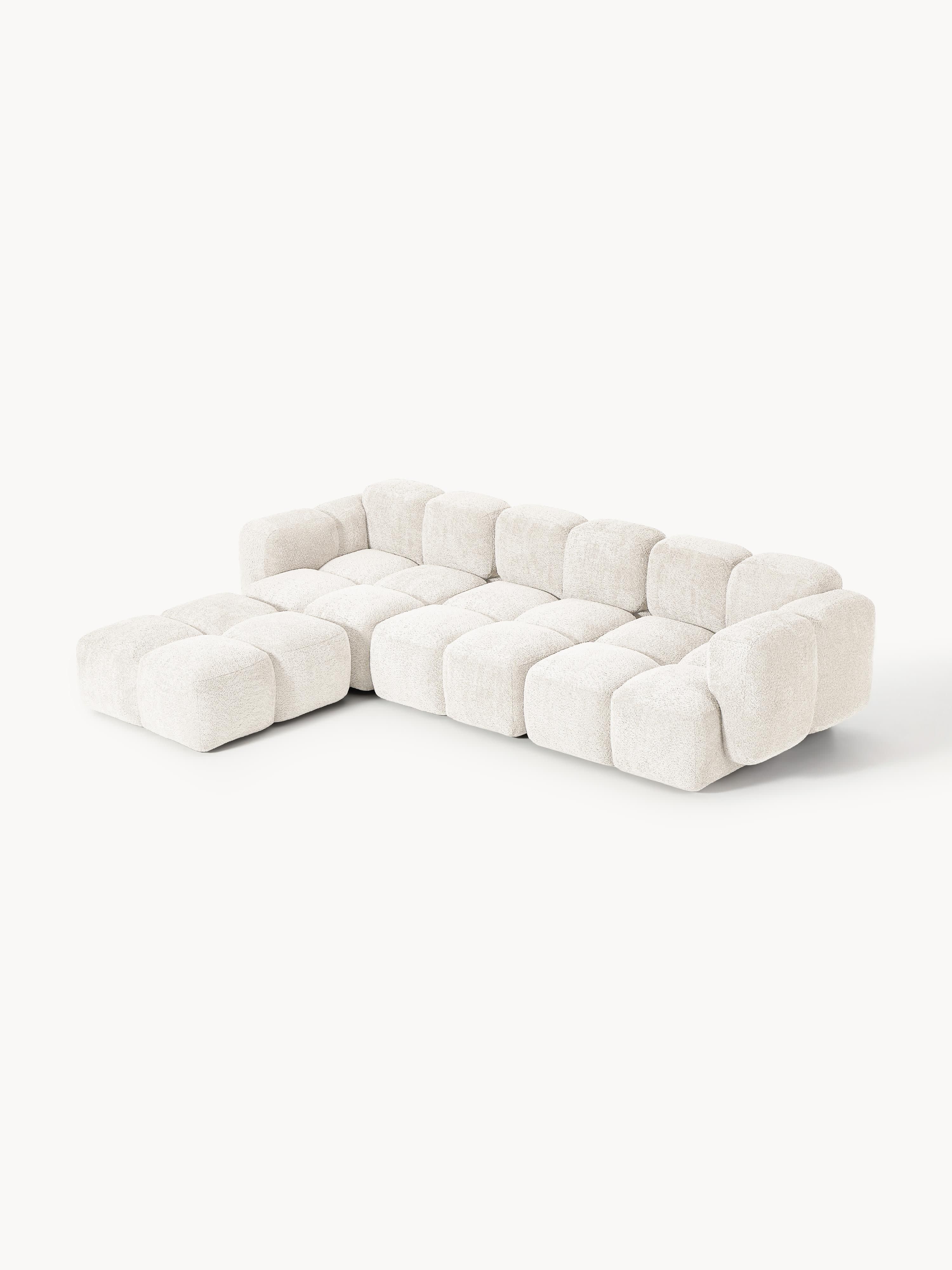 Tayla Modular Teddy-Bouclé Sofa (4-seater) with Ottoman (left/right)