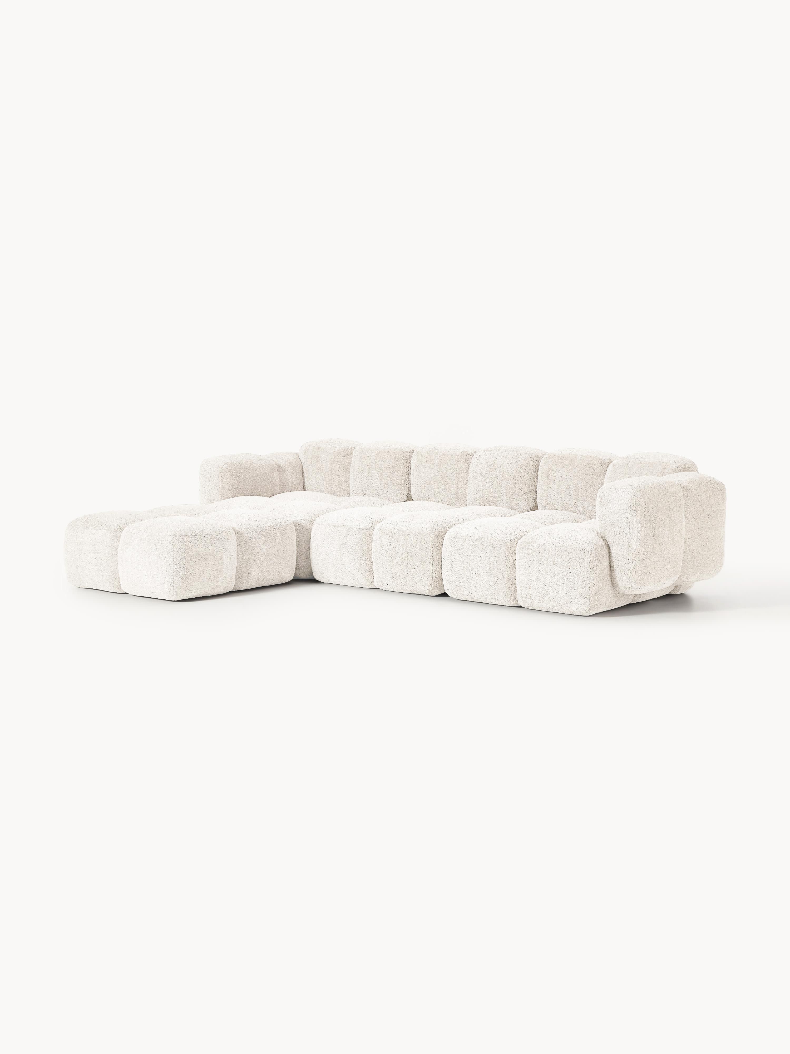 Tayla Modular Teddy-Bouclé Sofa (4-seater) with Ottoman (left/right)