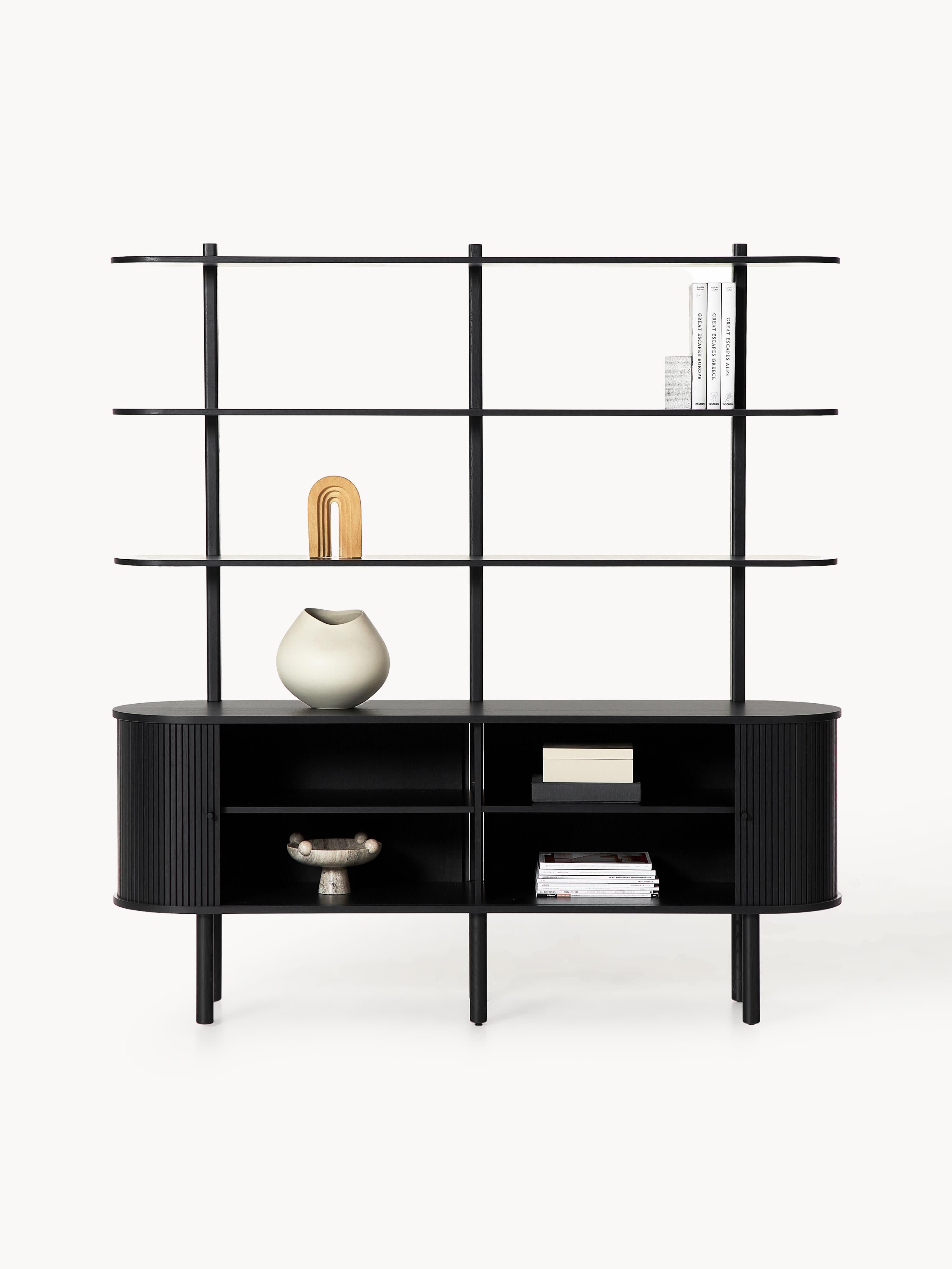 Calary Large Shelving Unit with Fluted Front