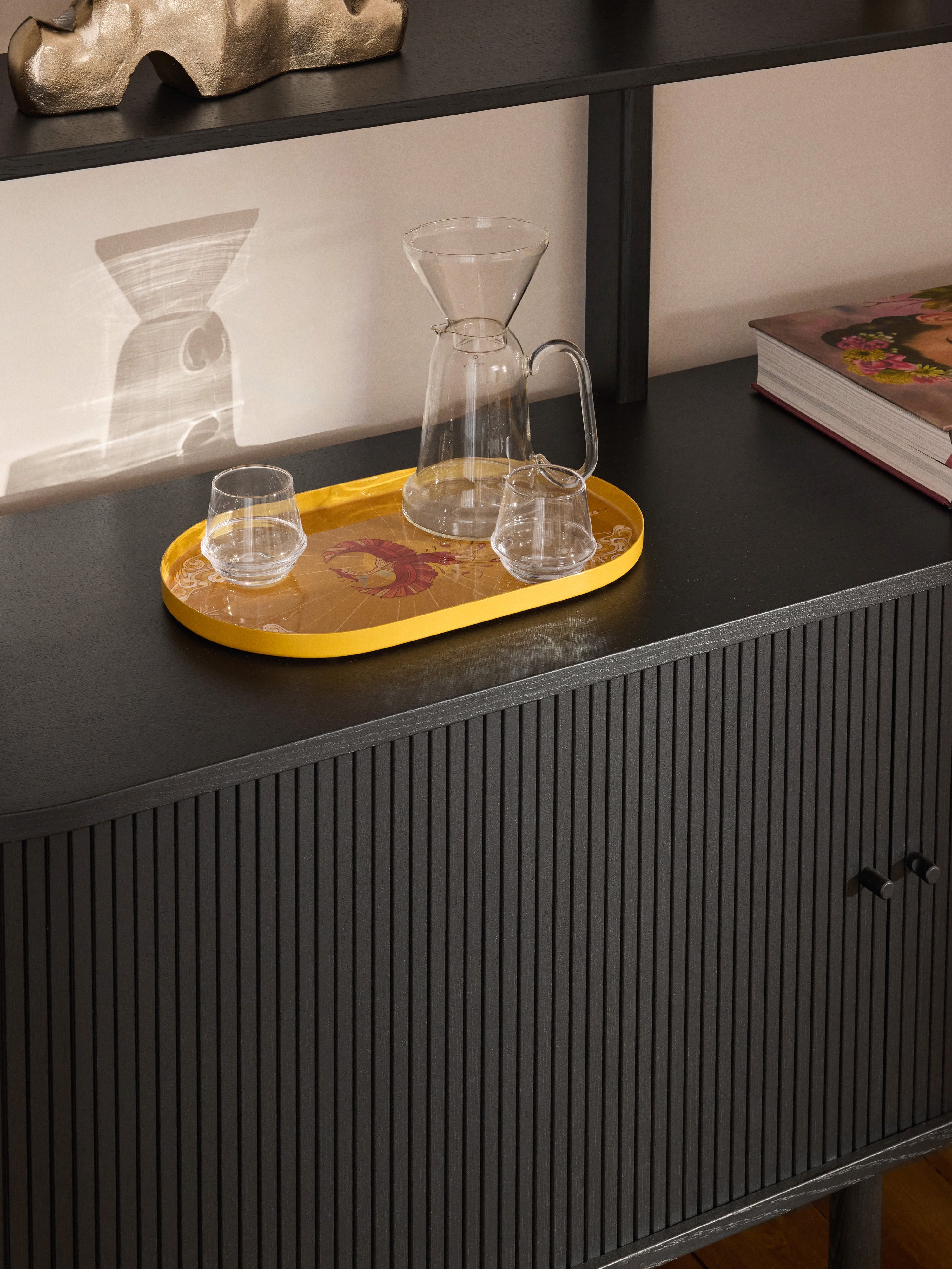 Calary Large Shelving Unit with Fluted Front