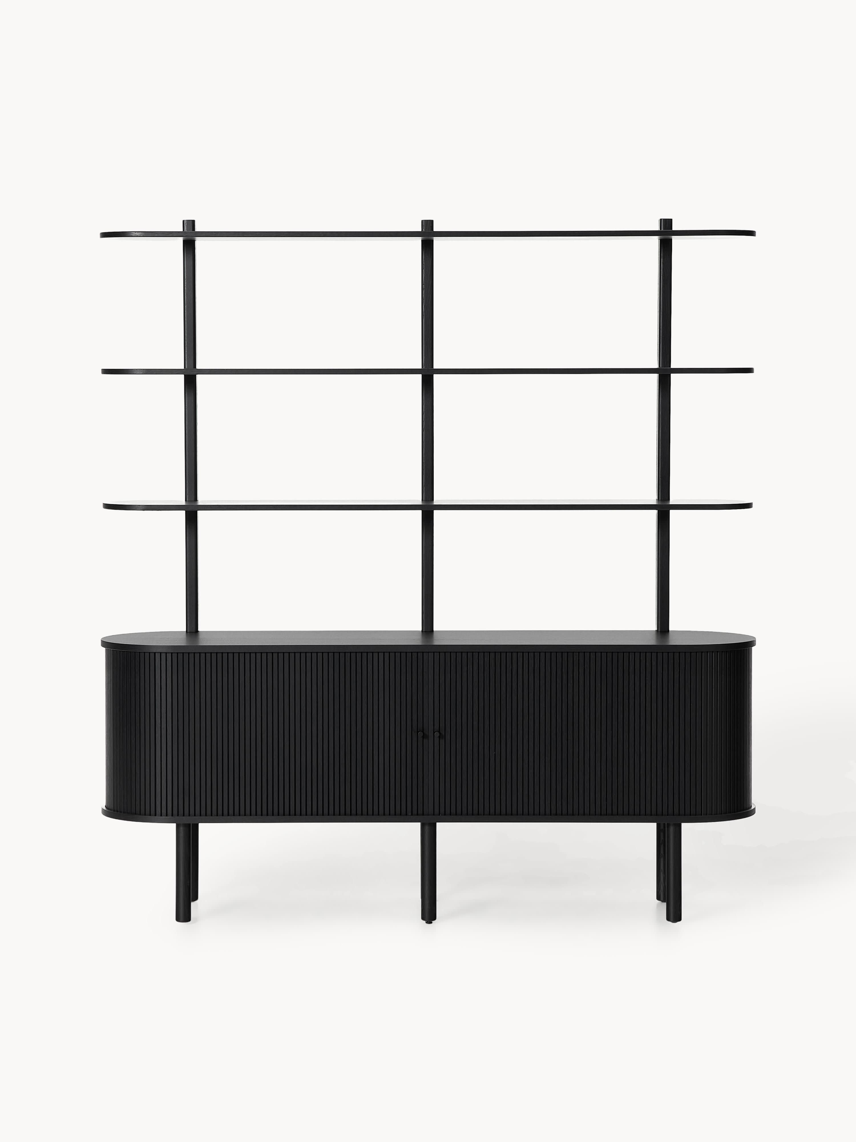 Calary Large Shelving Unit with Fluted Front