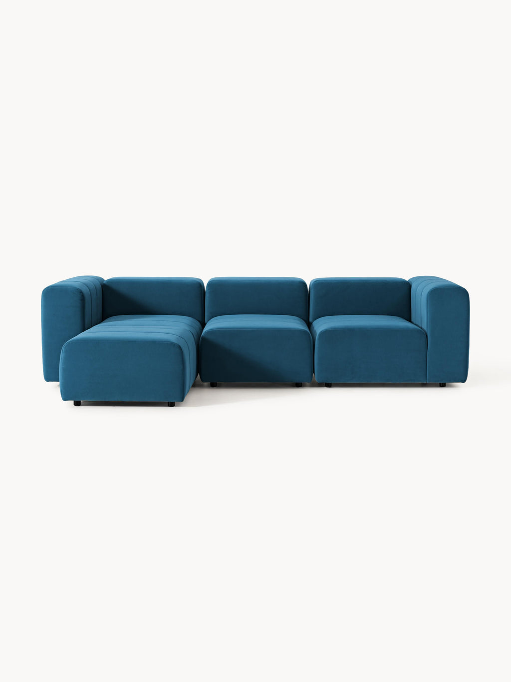 Gallery image 1 - Modular Velvet Sofa Lena (4-seater) with Ottoman (left/right)