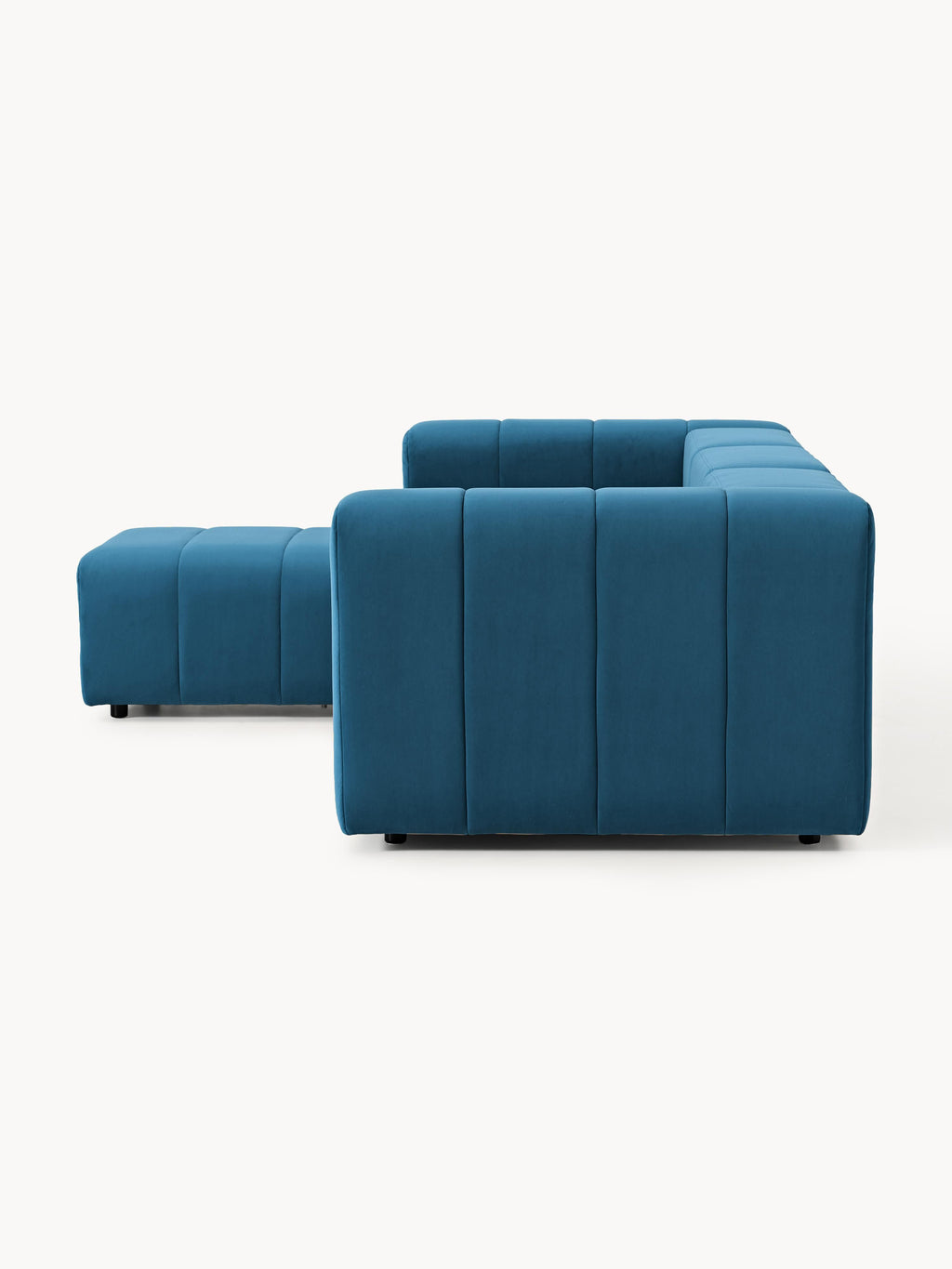 Lena Modular Velvet Sofa (4-seater) with Ottoman (left/right)