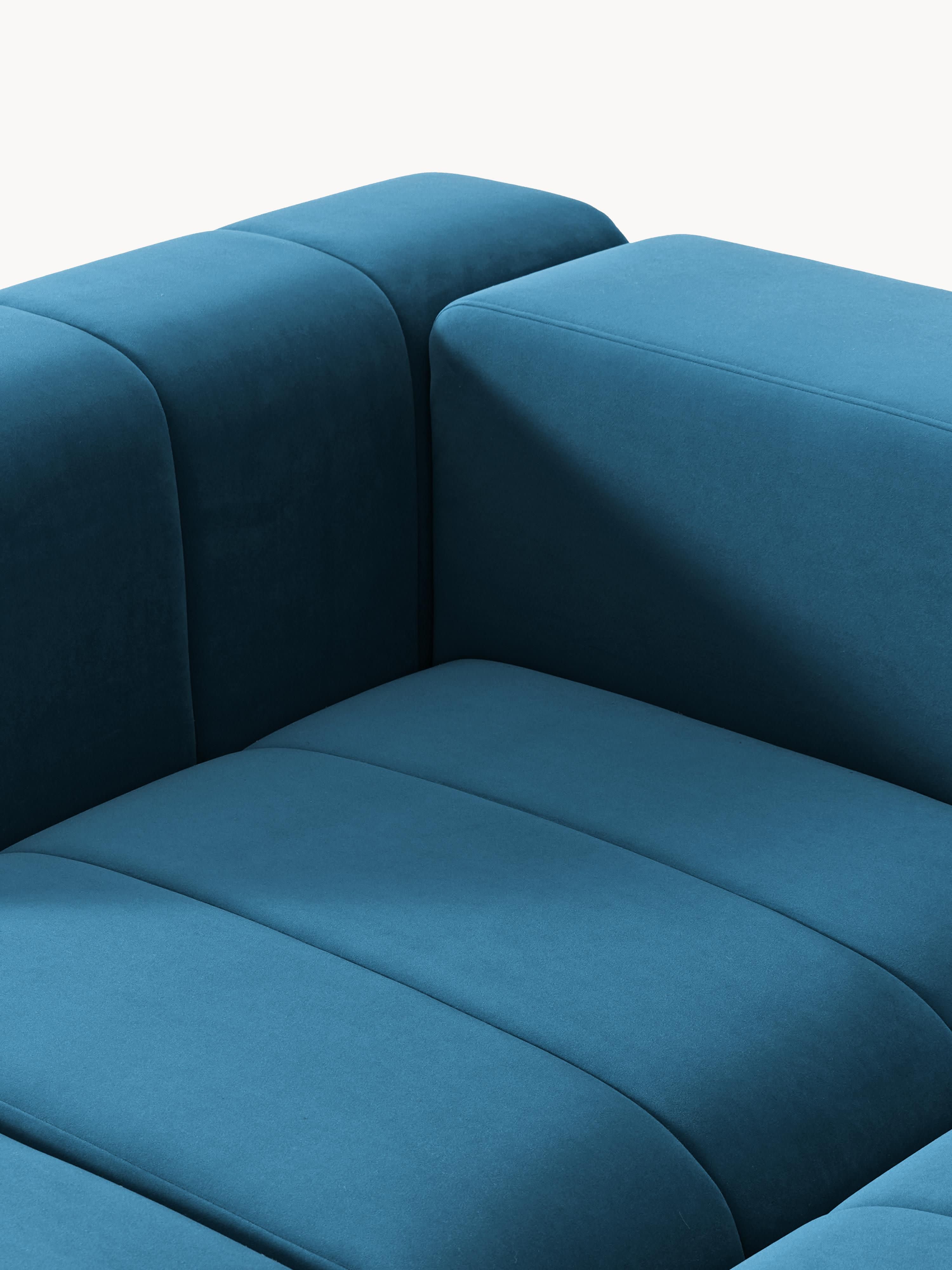 Lena Modular Velvet Sofa (4-seater) with Ottoman (left/right)