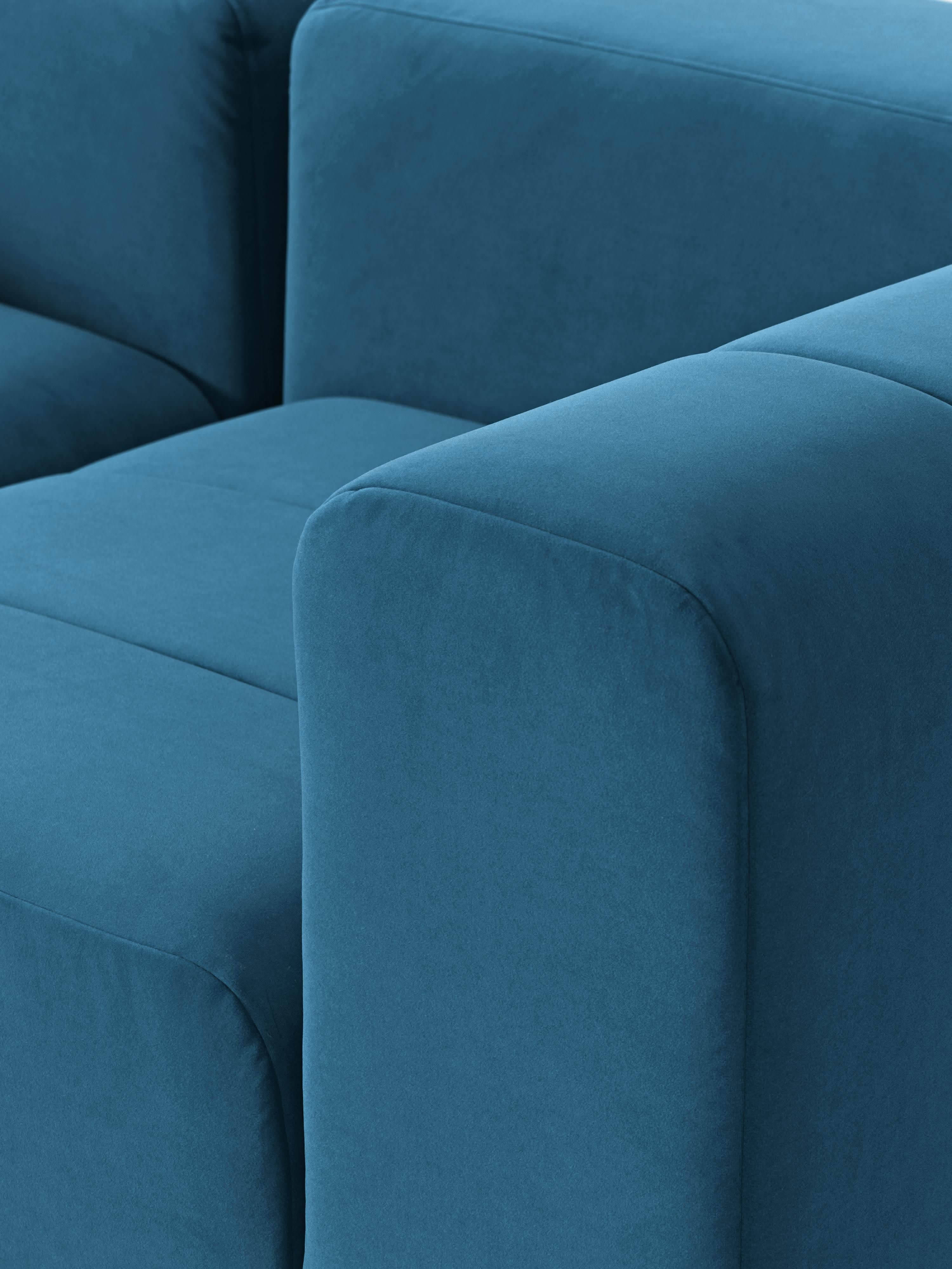 Lena Modular Velvet Sofa (4-seater) with Ottoman (left/right)