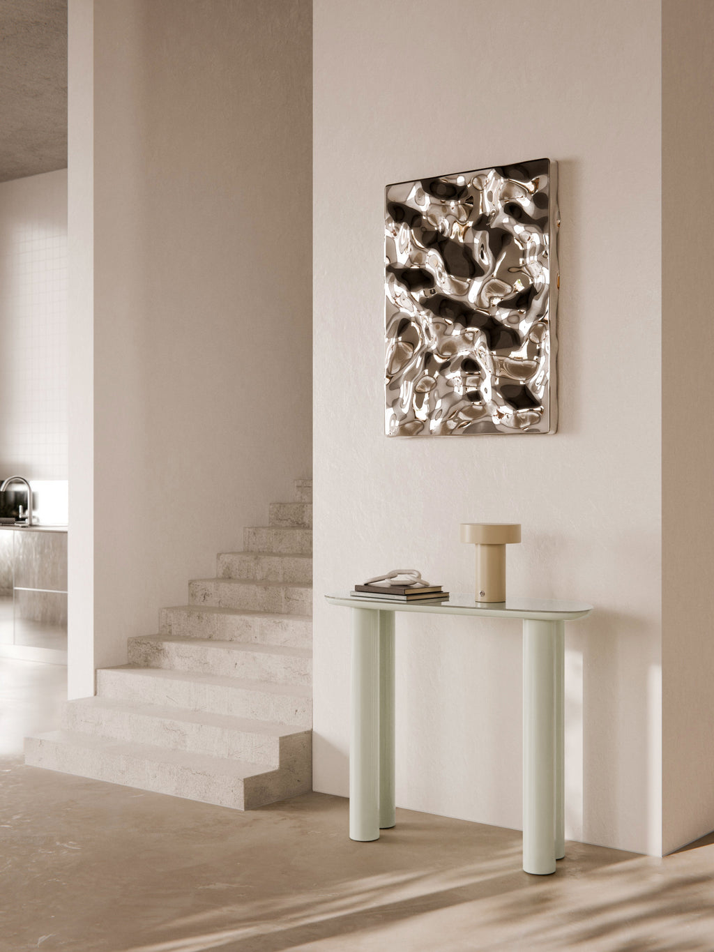 Beni Console Table with Glass Top