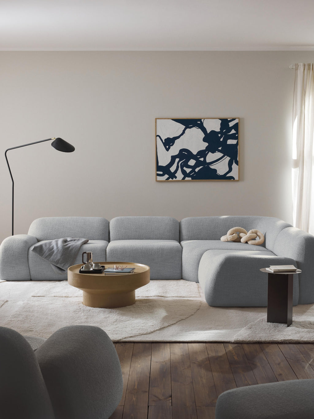 Wolke Modular Bouclé Corner Sofa (4-seater)