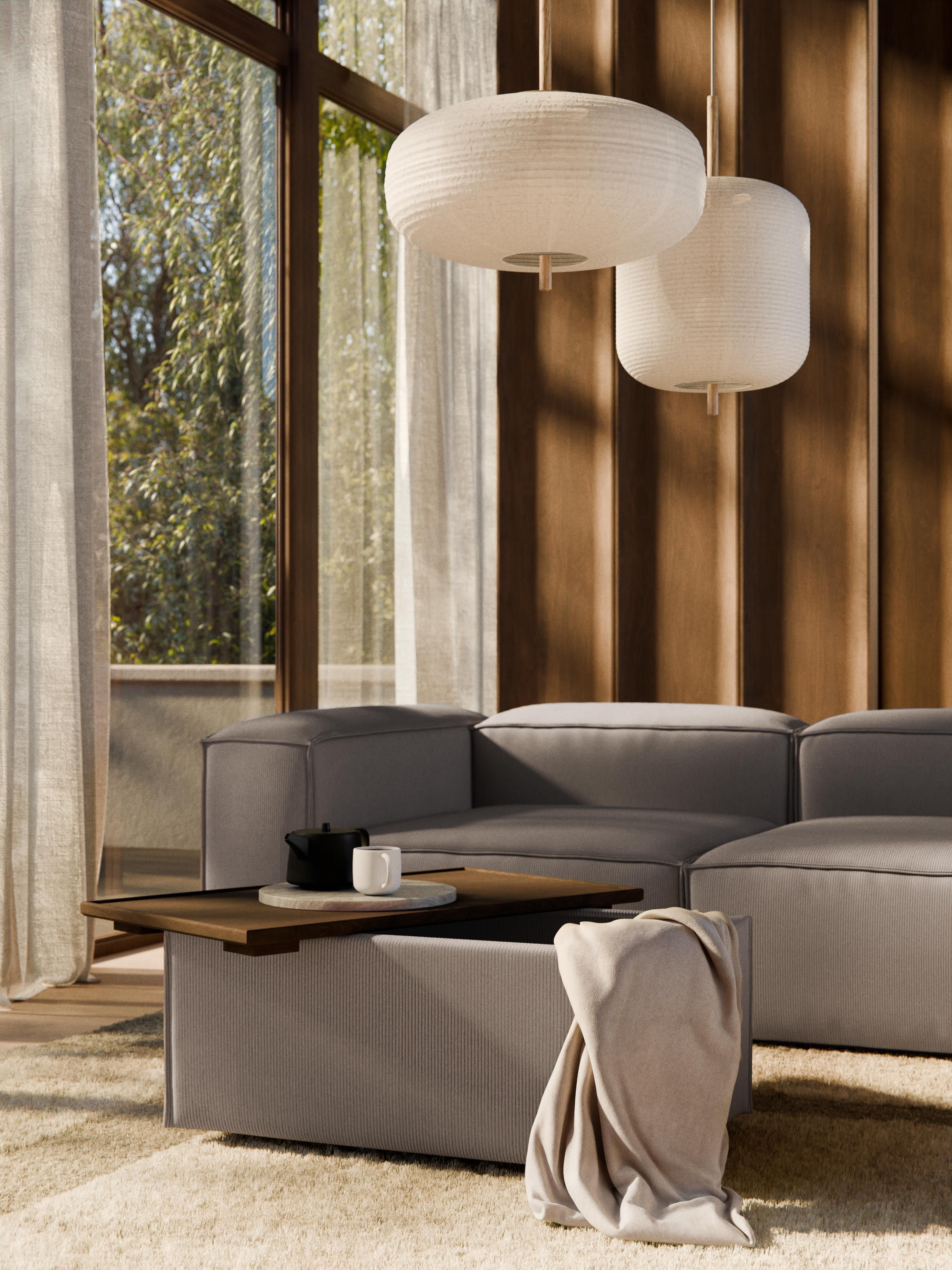 Lennon Corduroy Ottoman with Storage