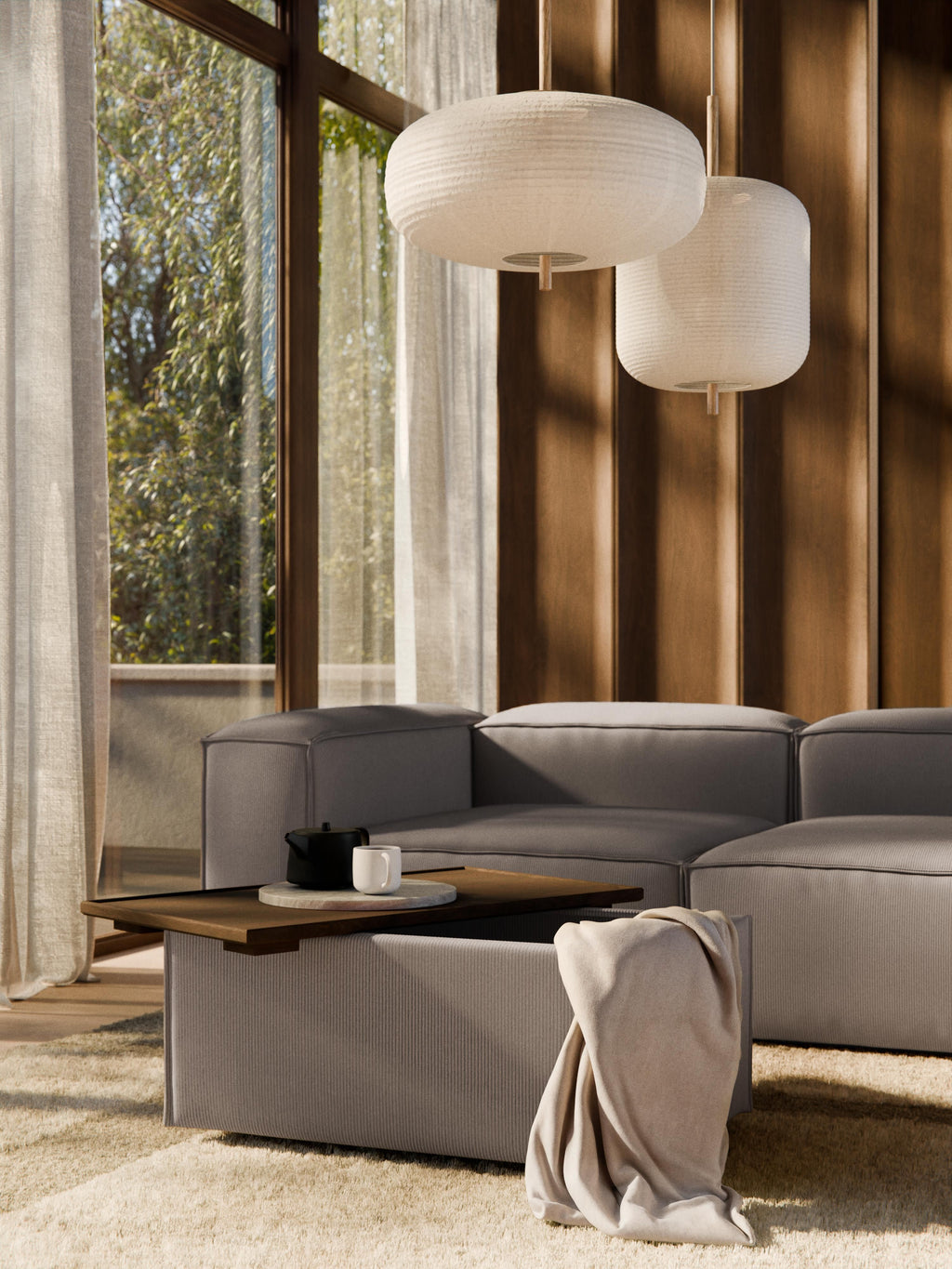 Lennon Corduroy Ottoman with Storage
