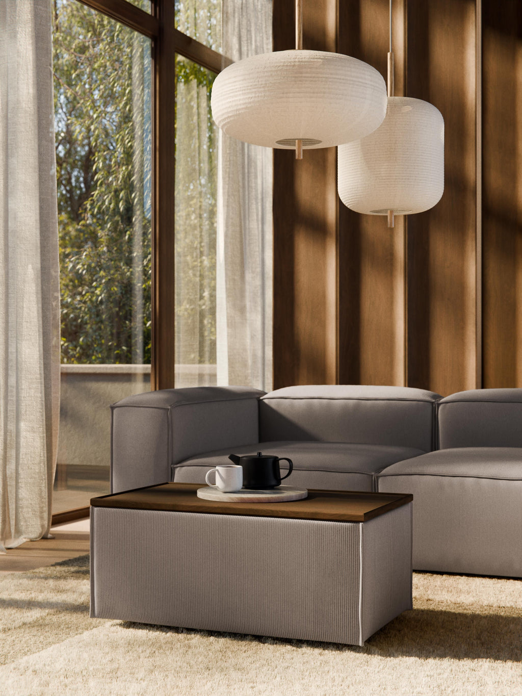 Lennon Corduroy Ottoman with Storage